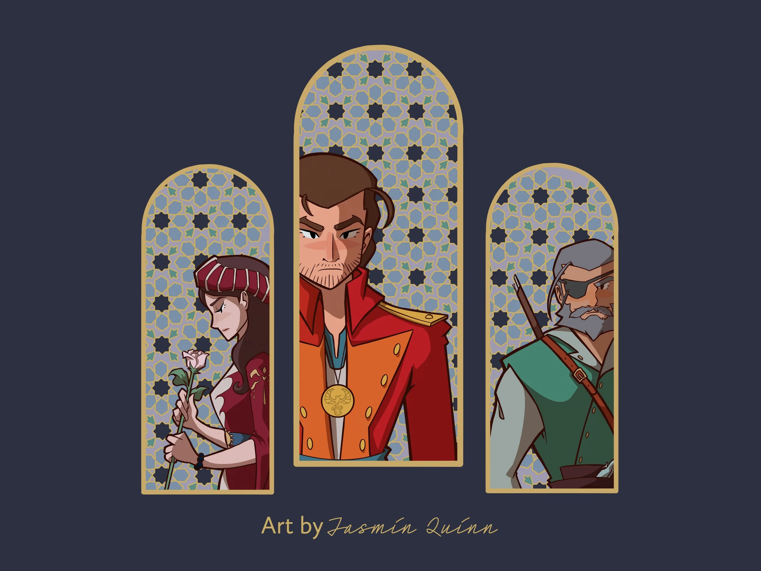 My original characters: Rosalie, Xavier and Lucio (Left to Right)