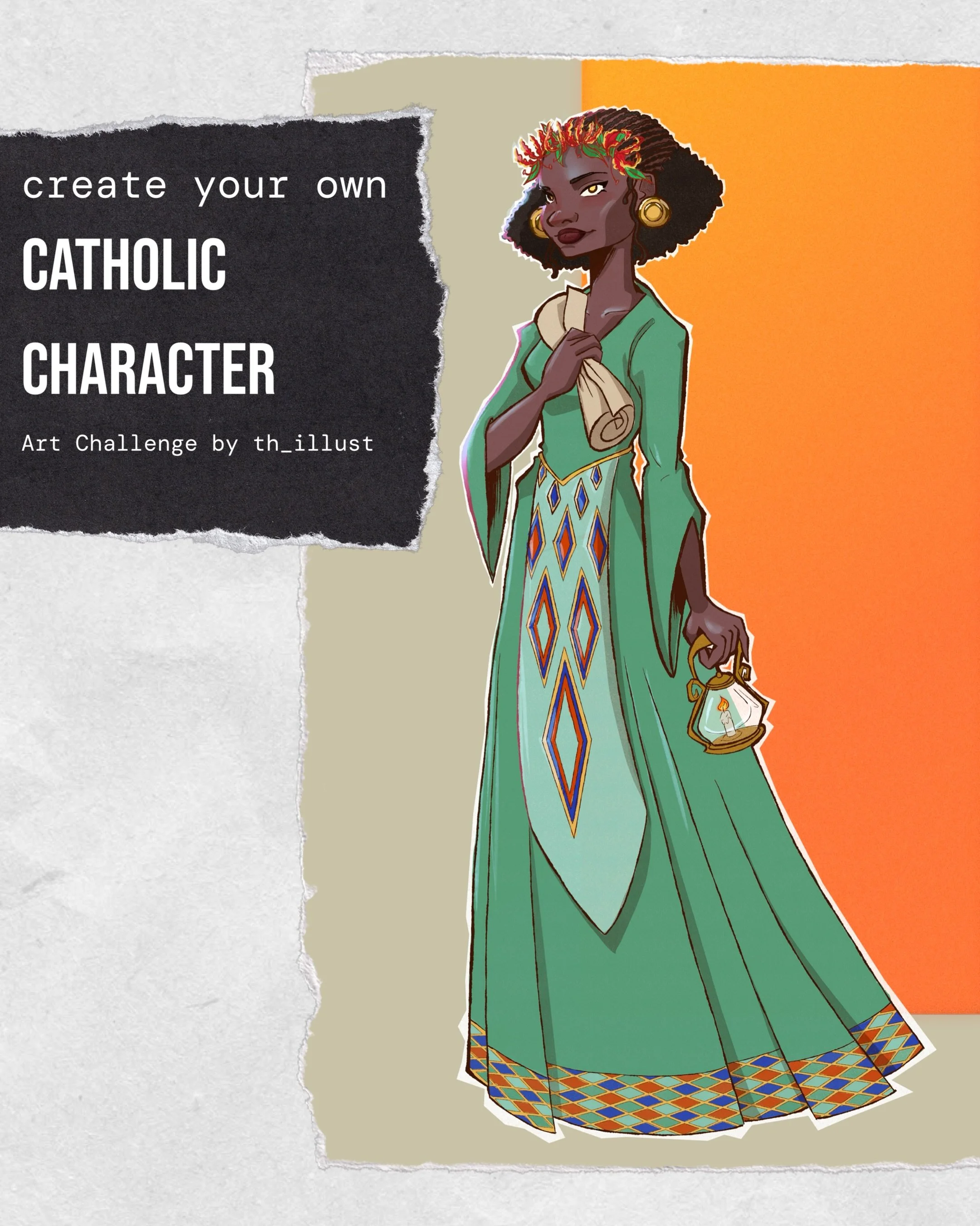 Did an art trend, but found one I liked from @th_illust .
I took some creative liberties with the hair and accessories. I wanted to exercise how far I can push her features. 

In Africa, roses are not very common, as I was looking for a red flower on
