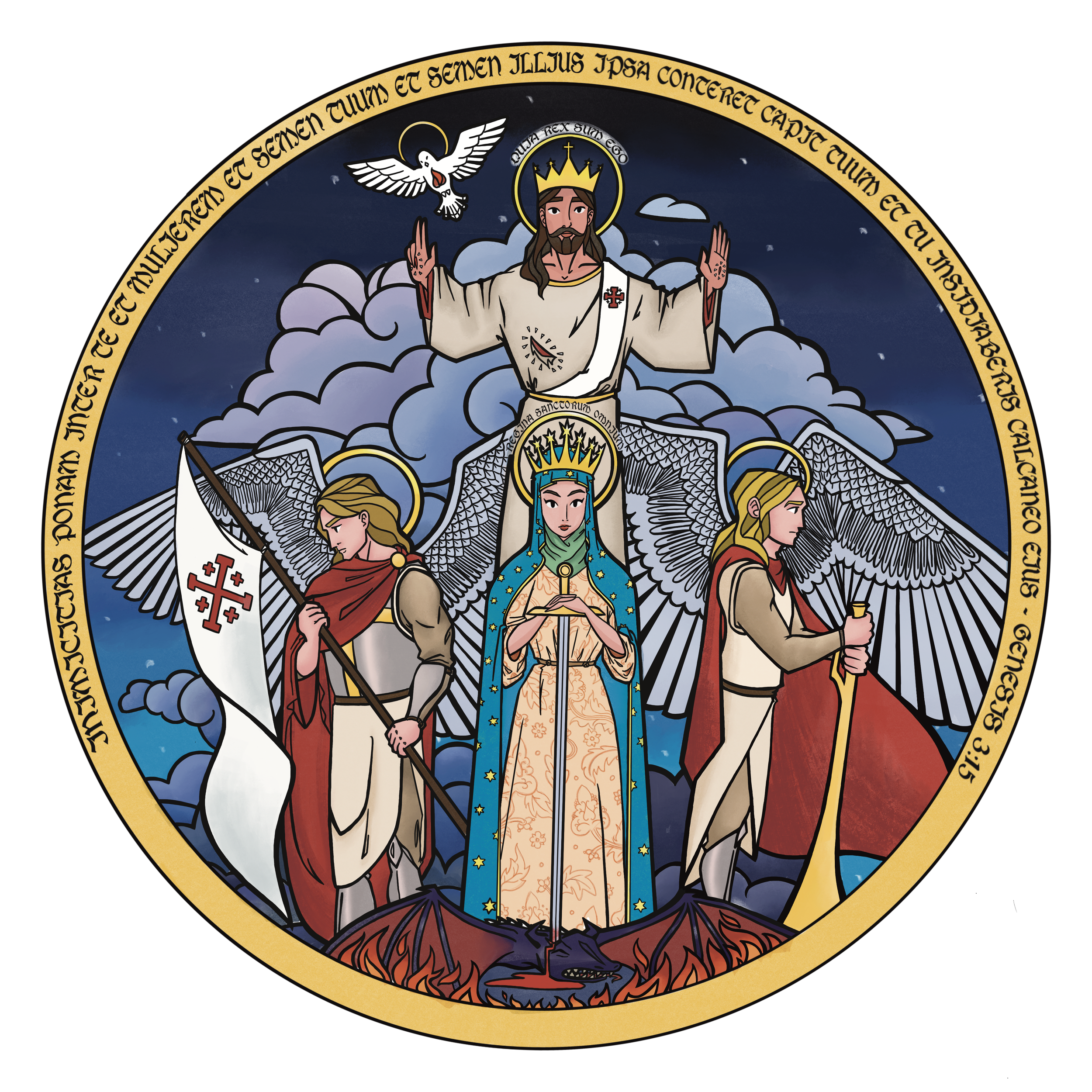 Stained Window inspired Christian Illustration