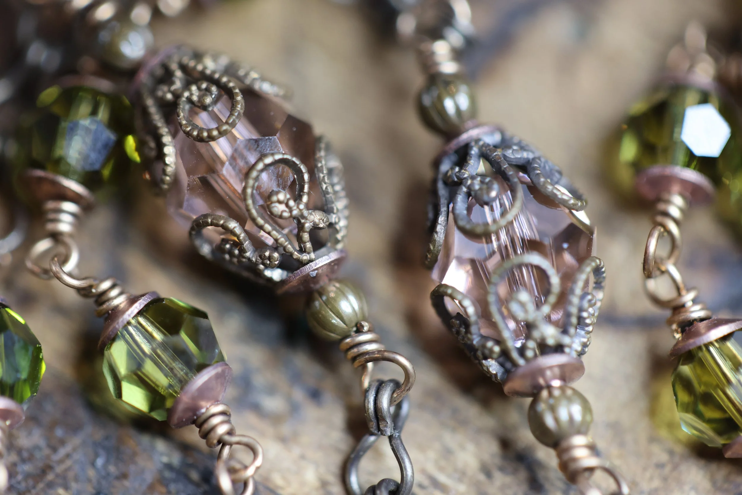 St Therese de Lisieux Rosary with Swarovski Crystals