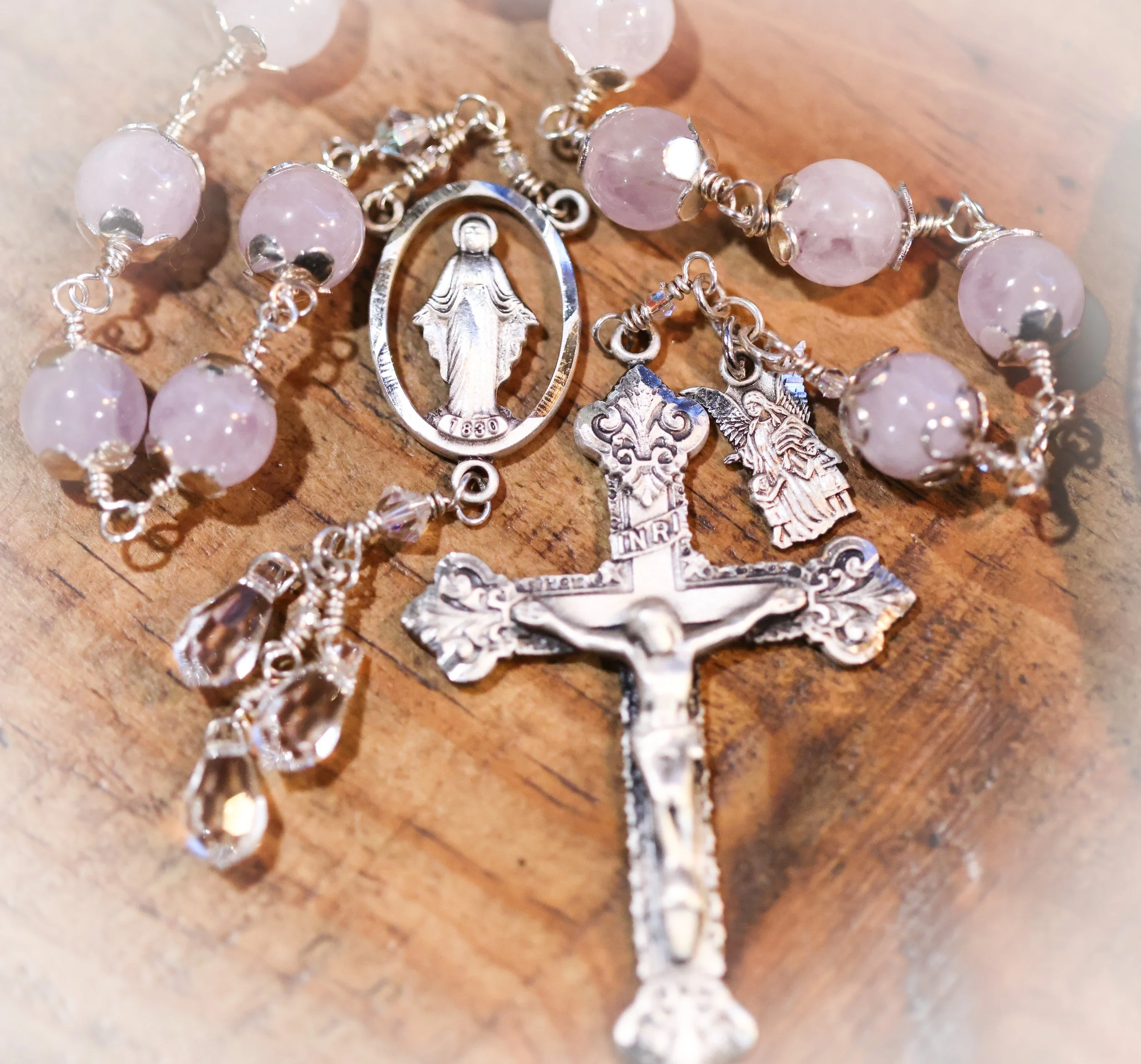 Lavender Quartz Pocket Rosary Chaplet