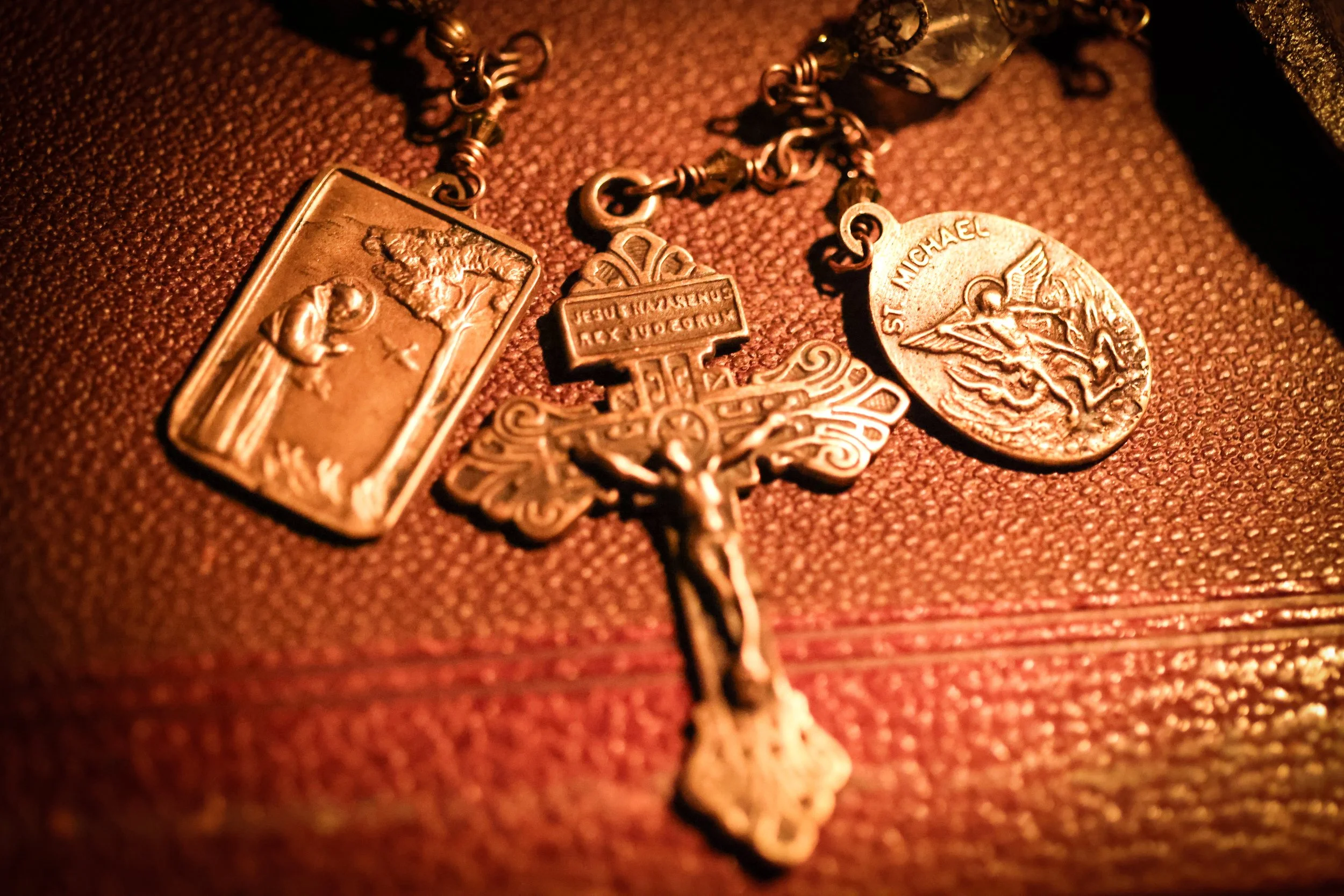 Lantern Rutilated Quartz Travel Rosary Chaplet by Candlelight