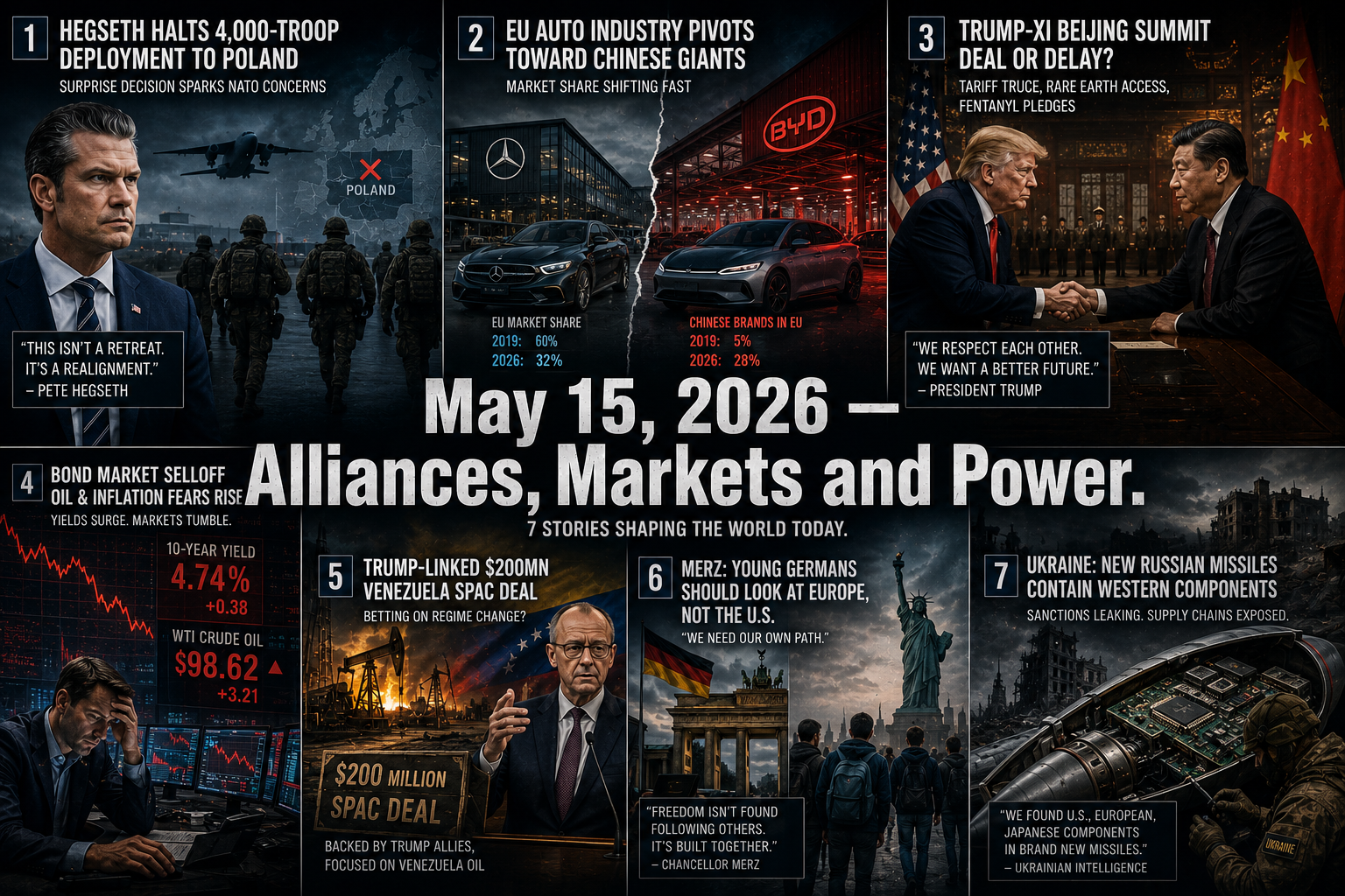 Seven Stories from May 15, 2026: A Detailed Briefing