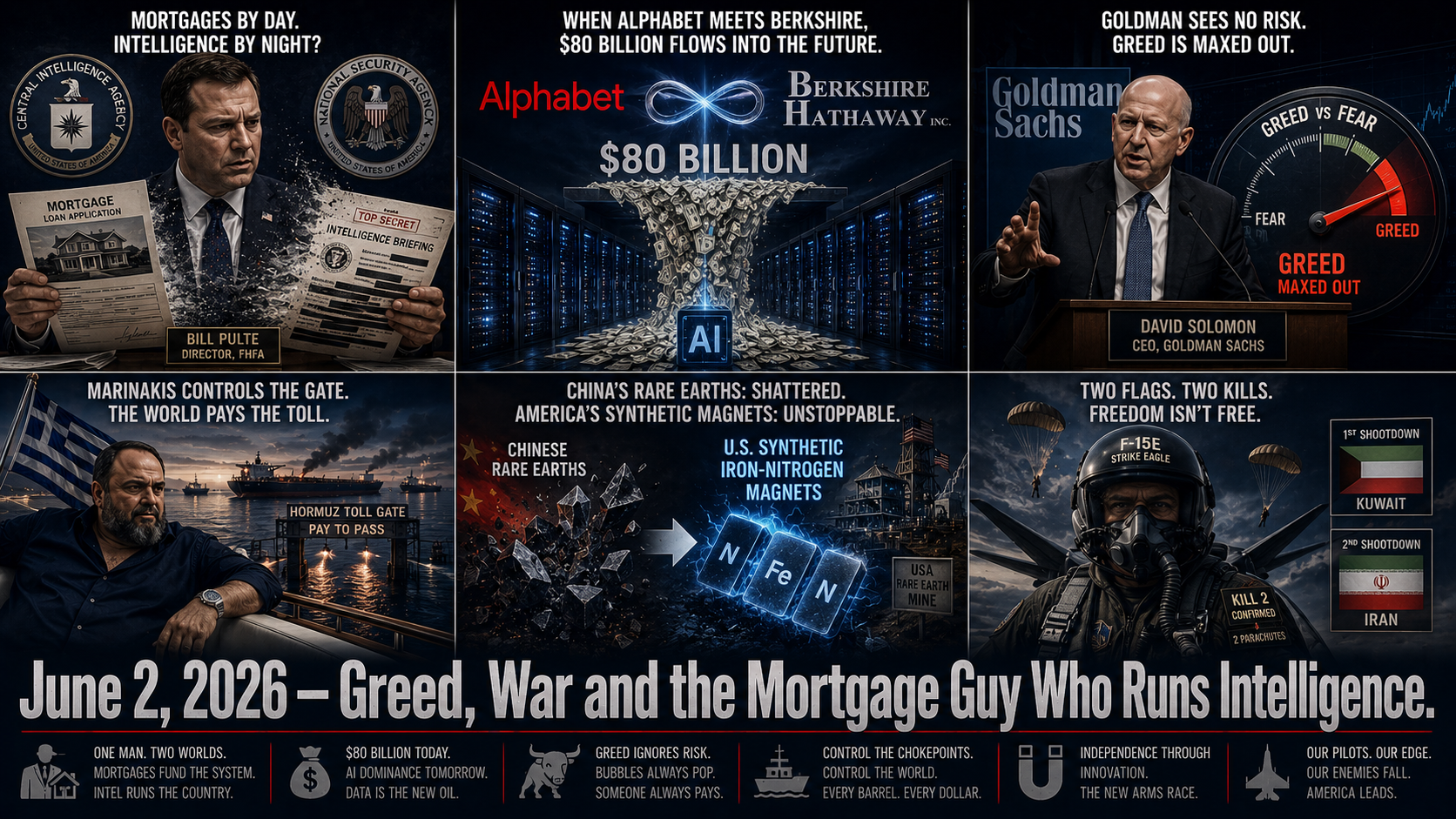 Greed, War and the Mortgage Guy Who Now Runs US Intelligence: Tuesday, June 2, 2026