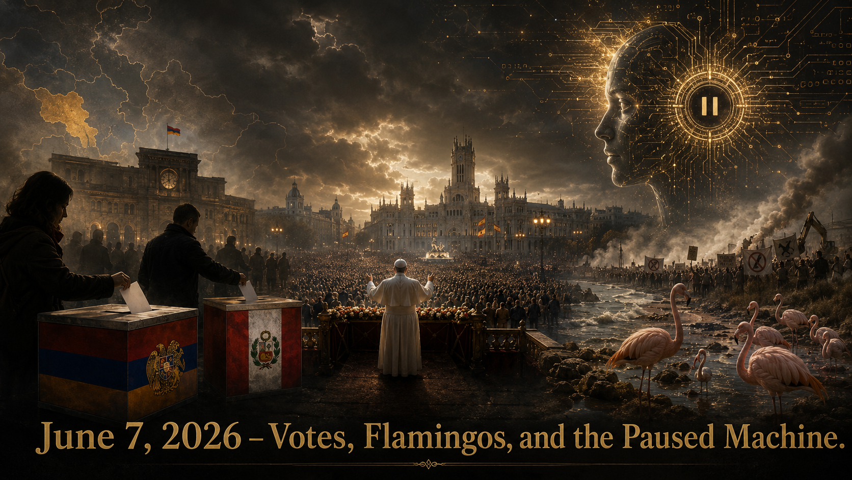 Votes, Flamingos, and the Paused Machine: Sunday, June 7, 2026