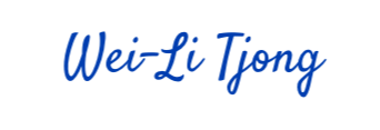'Wèi-Lì Tjông' signature in blue cursive font.