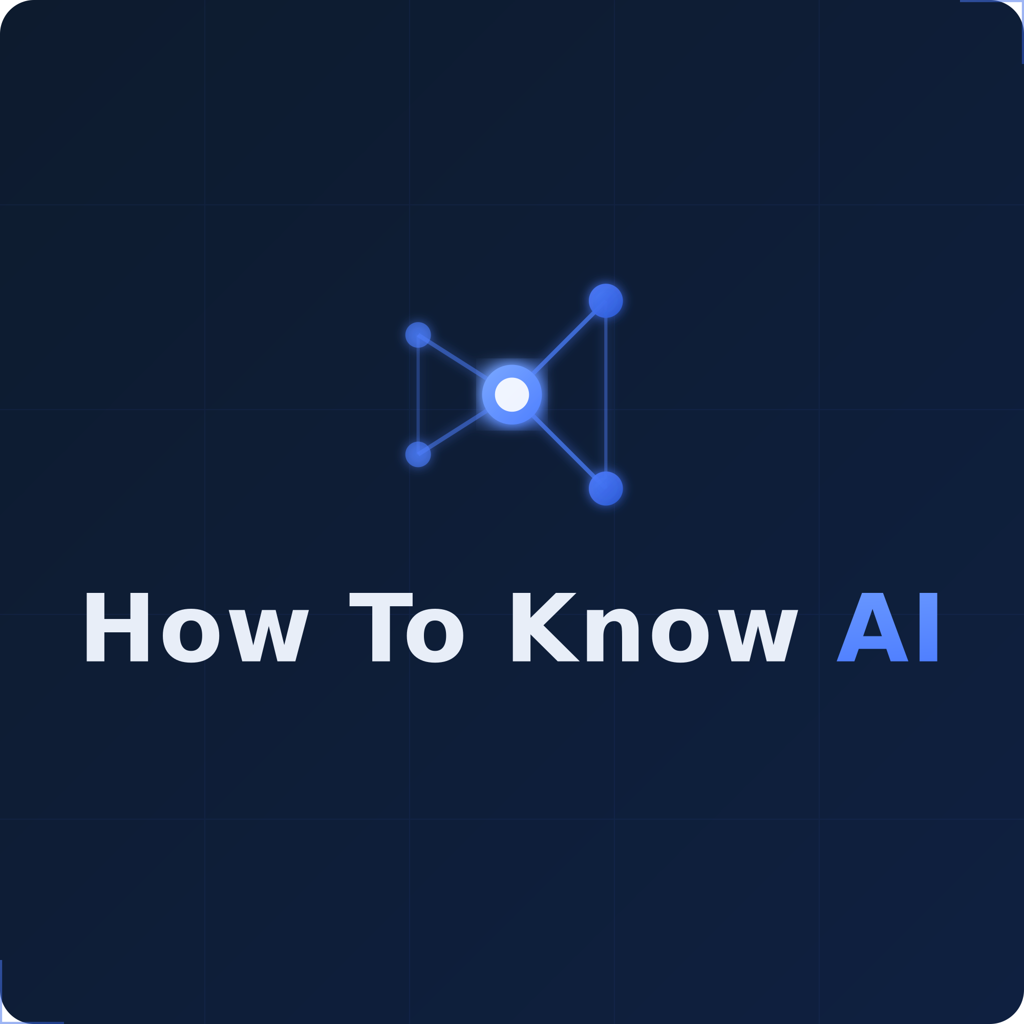 Title graphic with a neural network icon and the text 'How To Know AI' in blue and white font.