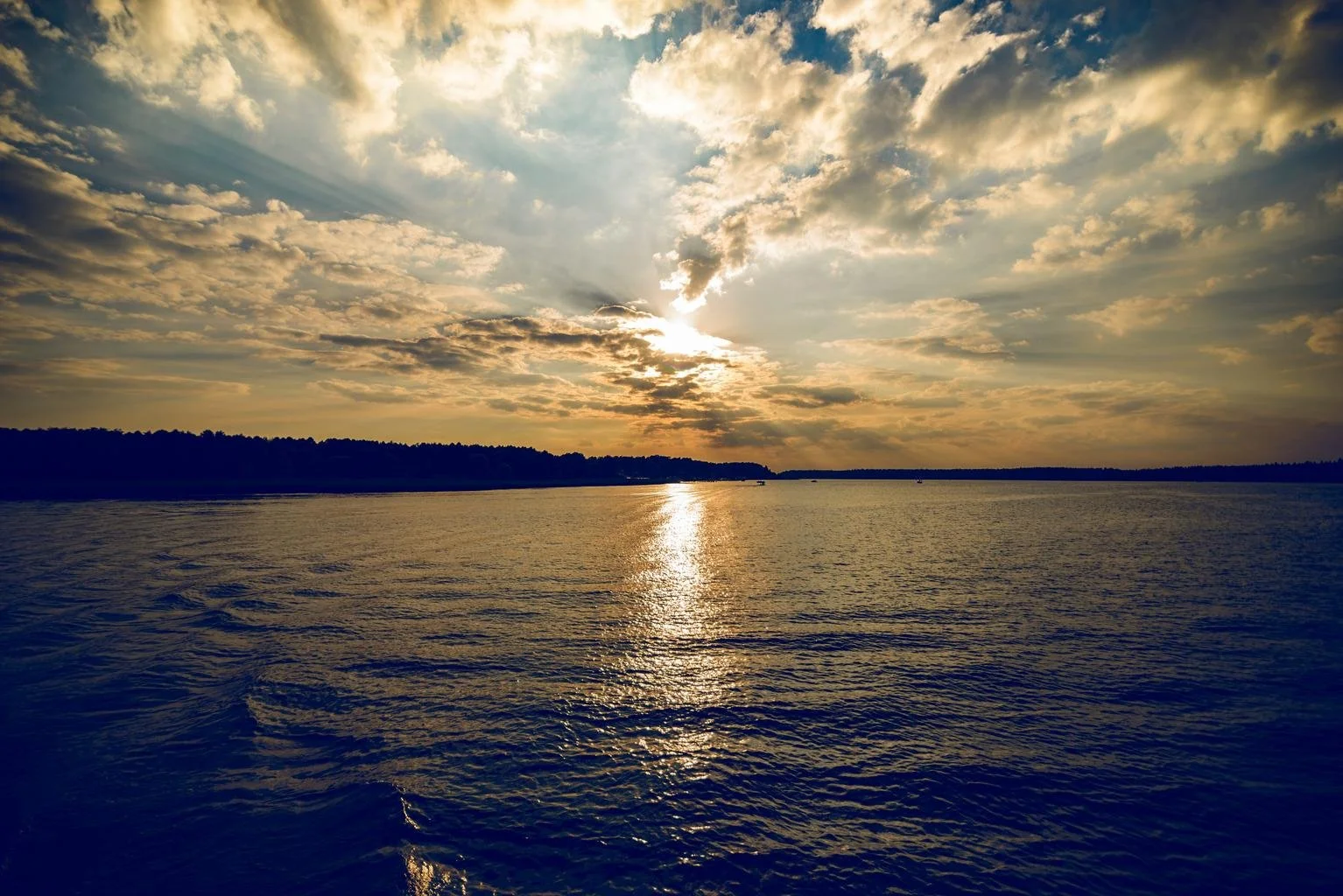 SWIMMING AT SUNSET