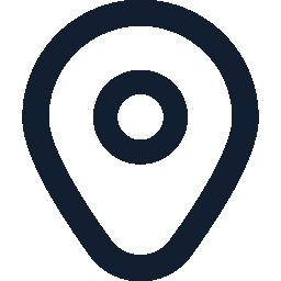 A map pin icon on a dark background.