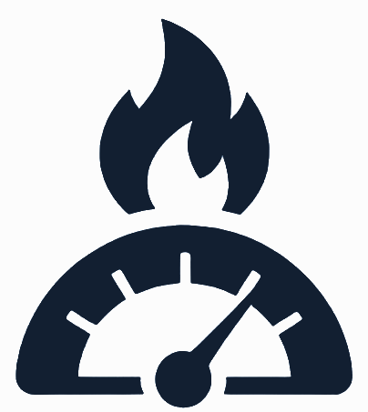 Icon of a thermometer with flames indicating high temperature or heat.