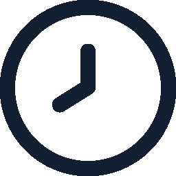 A simple illustration of a clock showing 8 o'clock.