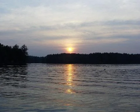 Sunrise over the island.