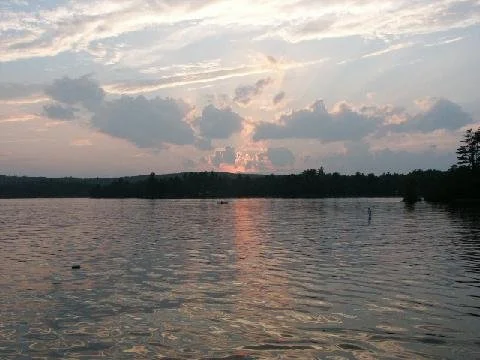 Lake at sunset.