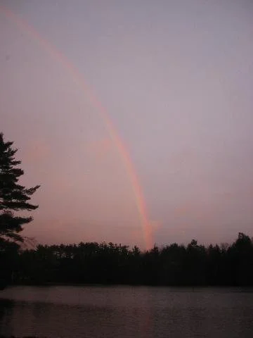 Rainbow over the lake.