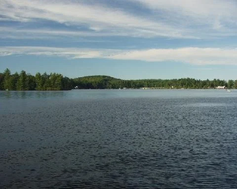 View of lake and land.