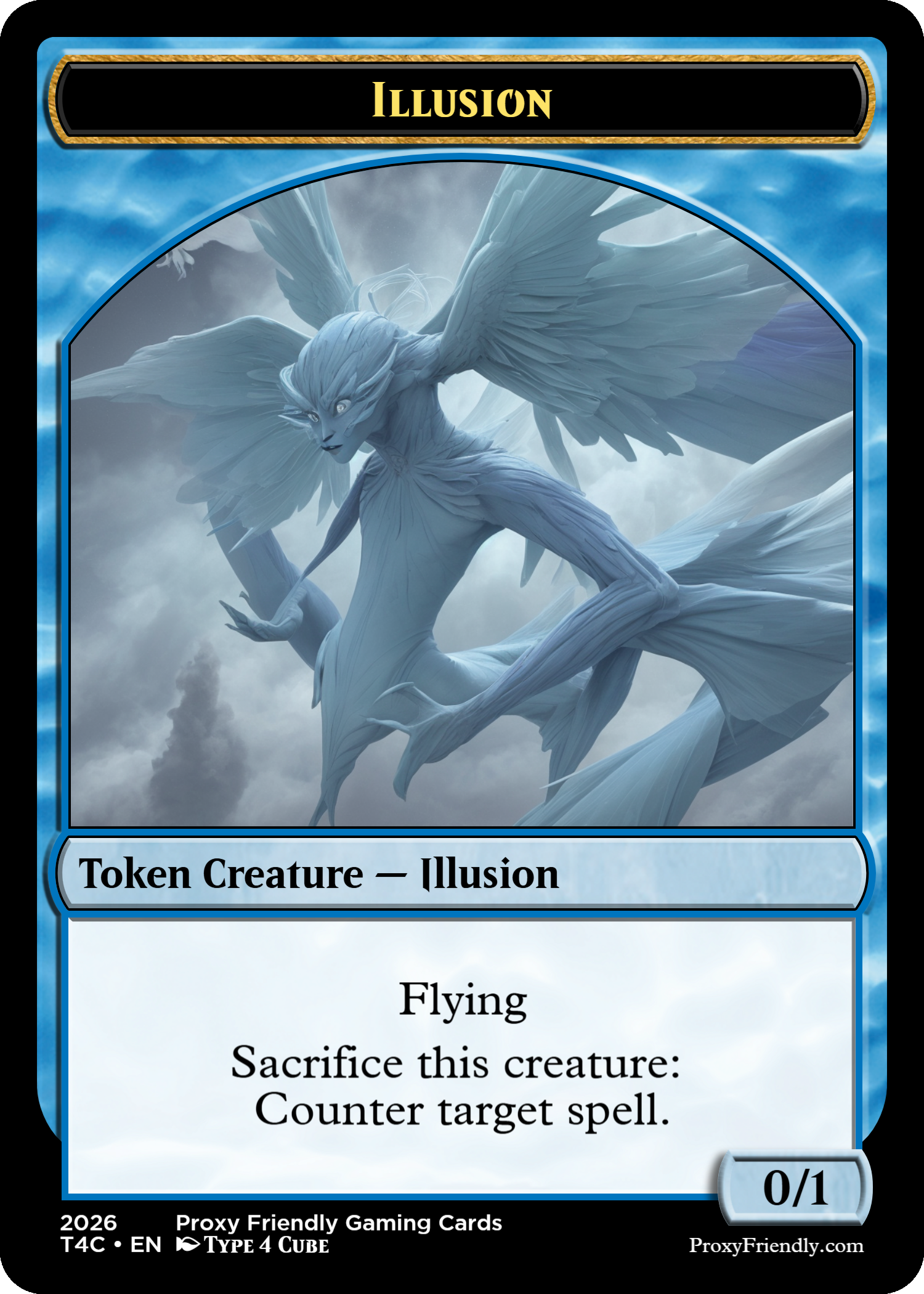 A fantasy-themed trading card titled "Betrayal of Mercy" with a misty cathedral scene in the background featuring a silhouette of a person near stained glass windows. The card has a decorative border made of intertwined vines and branches, and offers a choice of three effects: exile a target creature, make controlled creatures indestructible until end of turn, or sacrifice three lands.