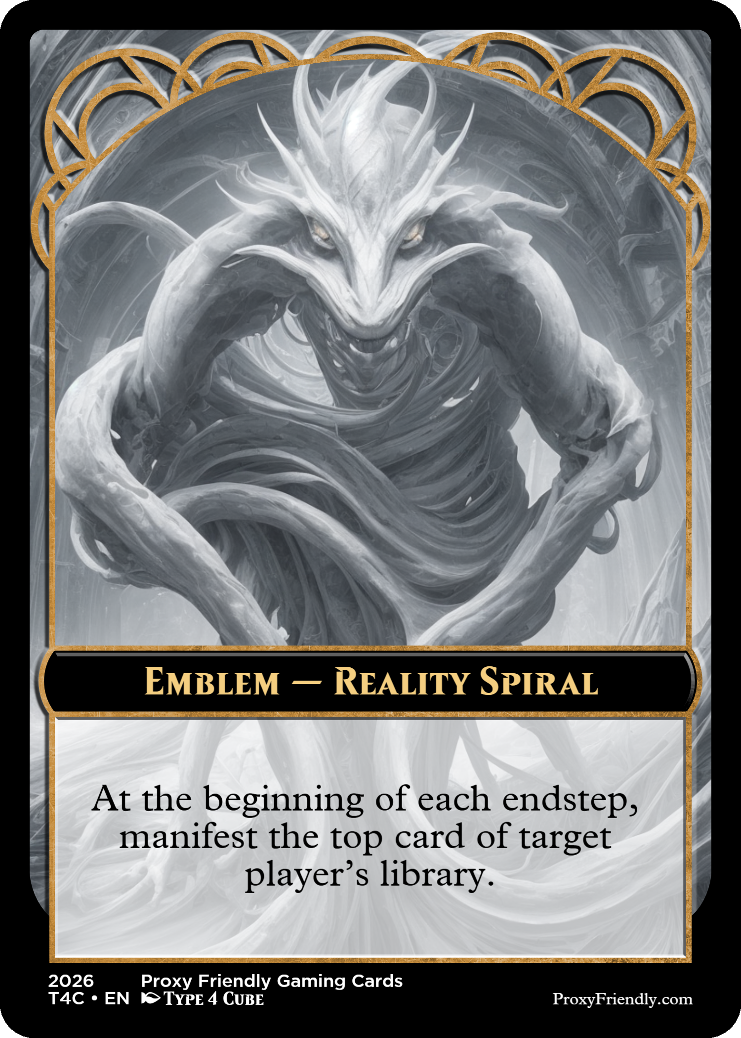 A trading card titled 'Prevent Combat' featuring a cute gray and white kitten with green eyes sitting next to yellow flowers, with gaming symbols and text describing the card's effect and flavor text.