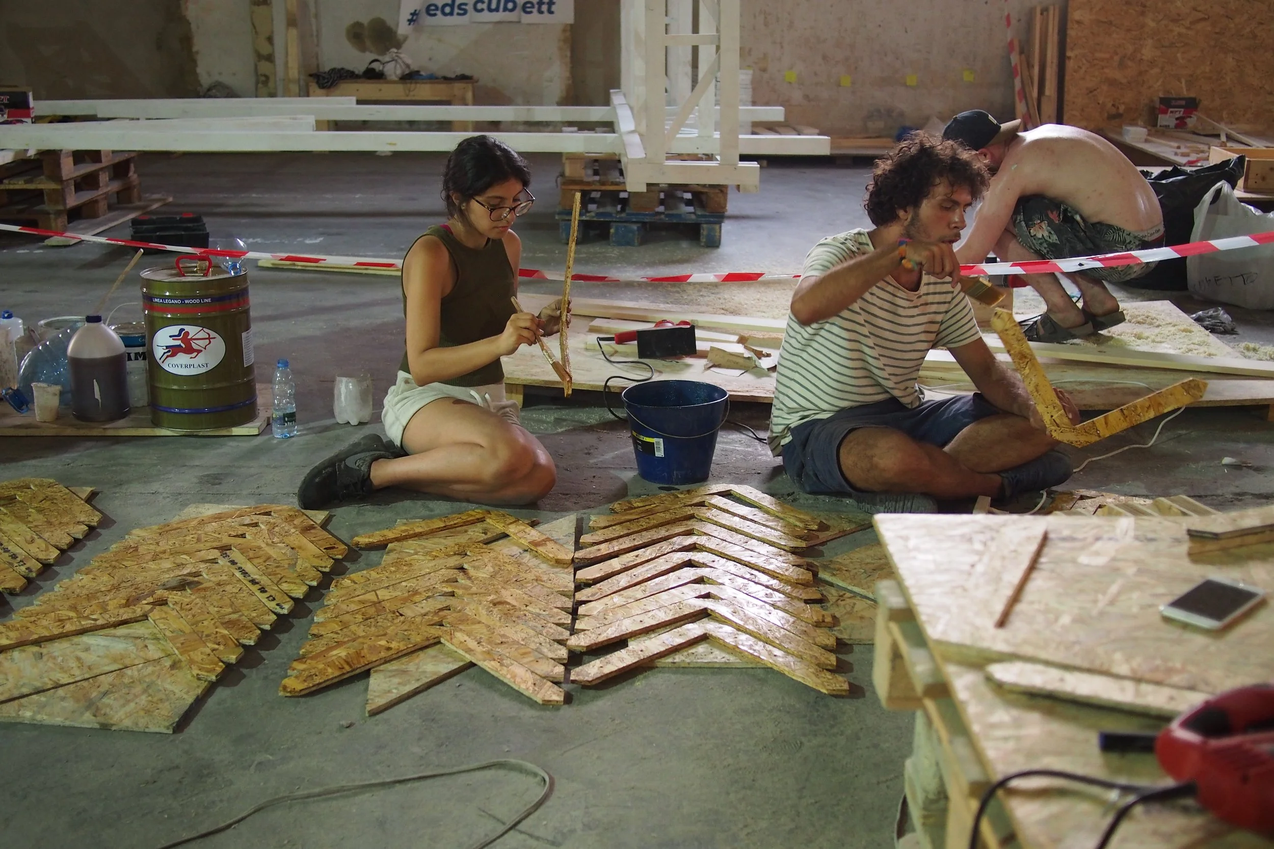 Maylis and Valon building furniture.