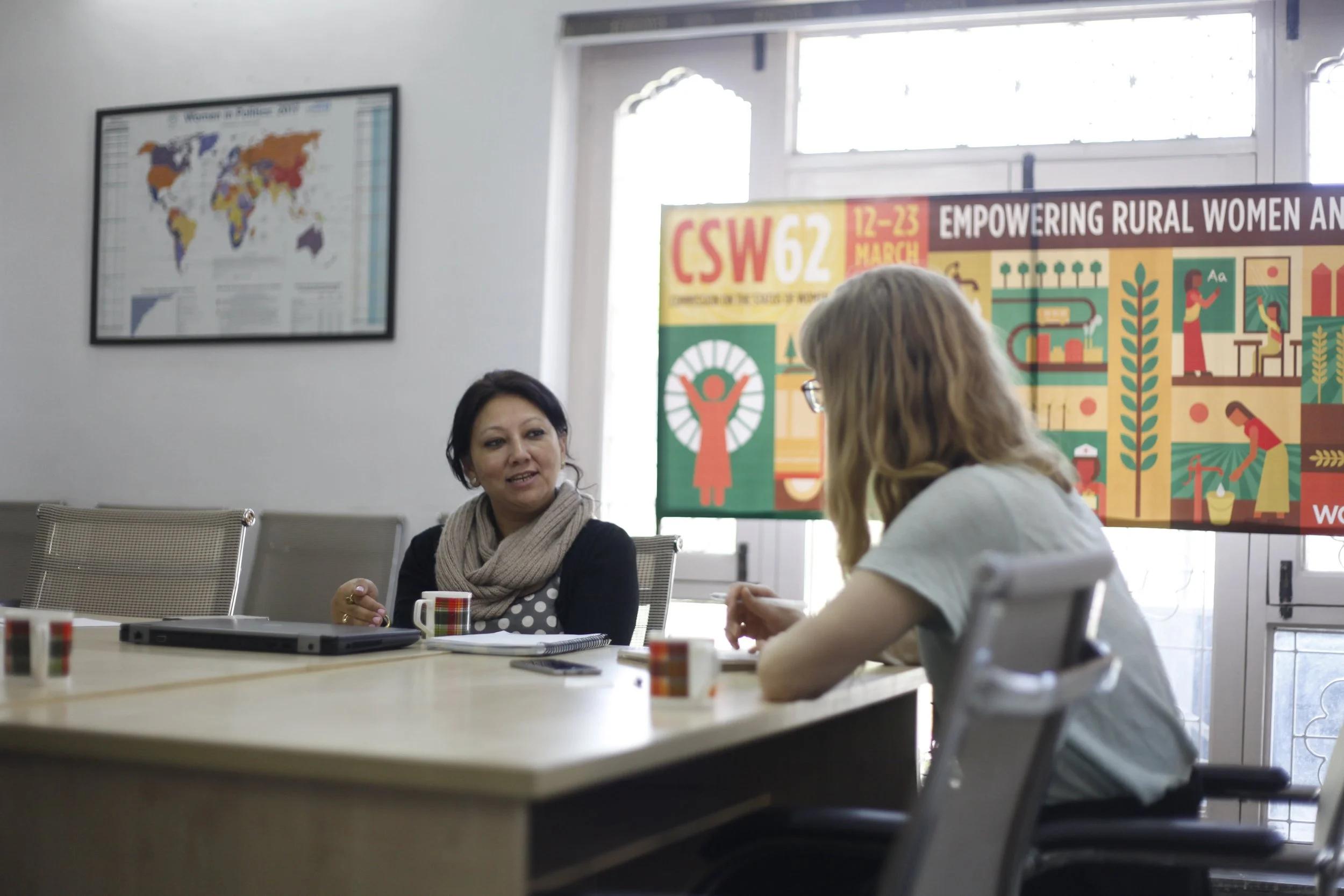 Martina interviewing Sama Shrestha from UN Women