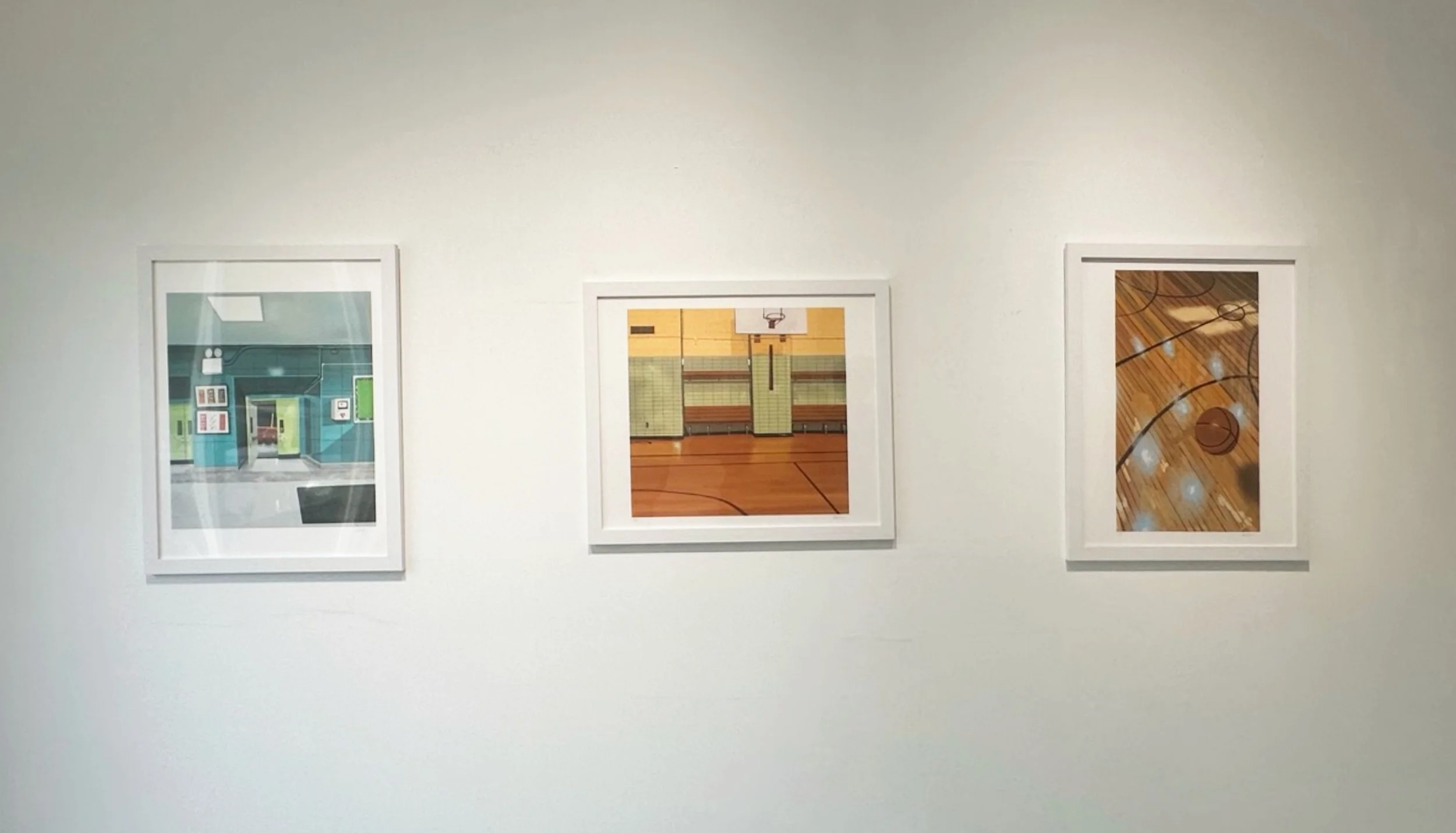 Installation view 3, trio on wall, Josh Millis: School Days Reception, Room for Art.