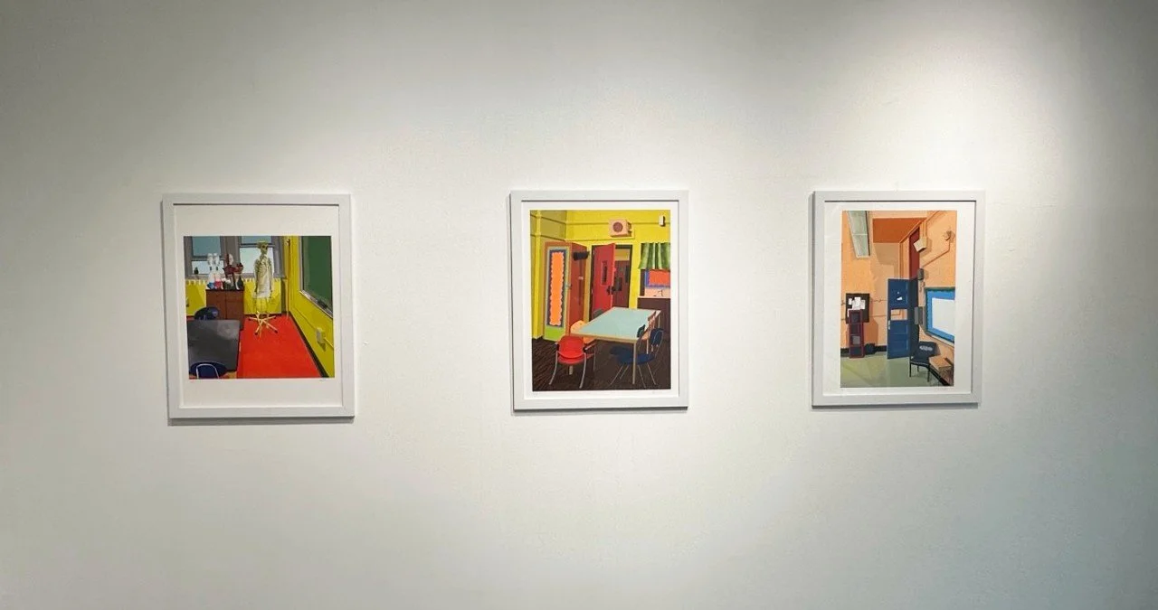 Installation View, Trio on Wall 2, Josh Millis: School Days, Room for Art