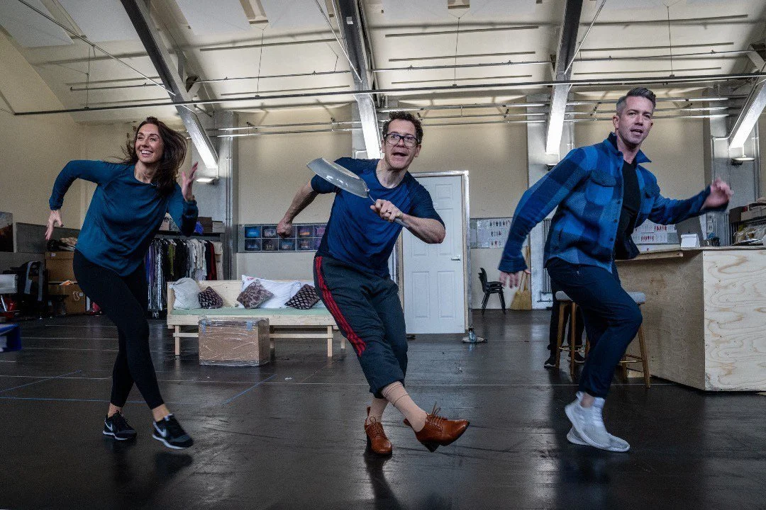 Mrs. Doubtfire rehearsals for West End production with Michaeljon Slinger and actor Gabriel Vick