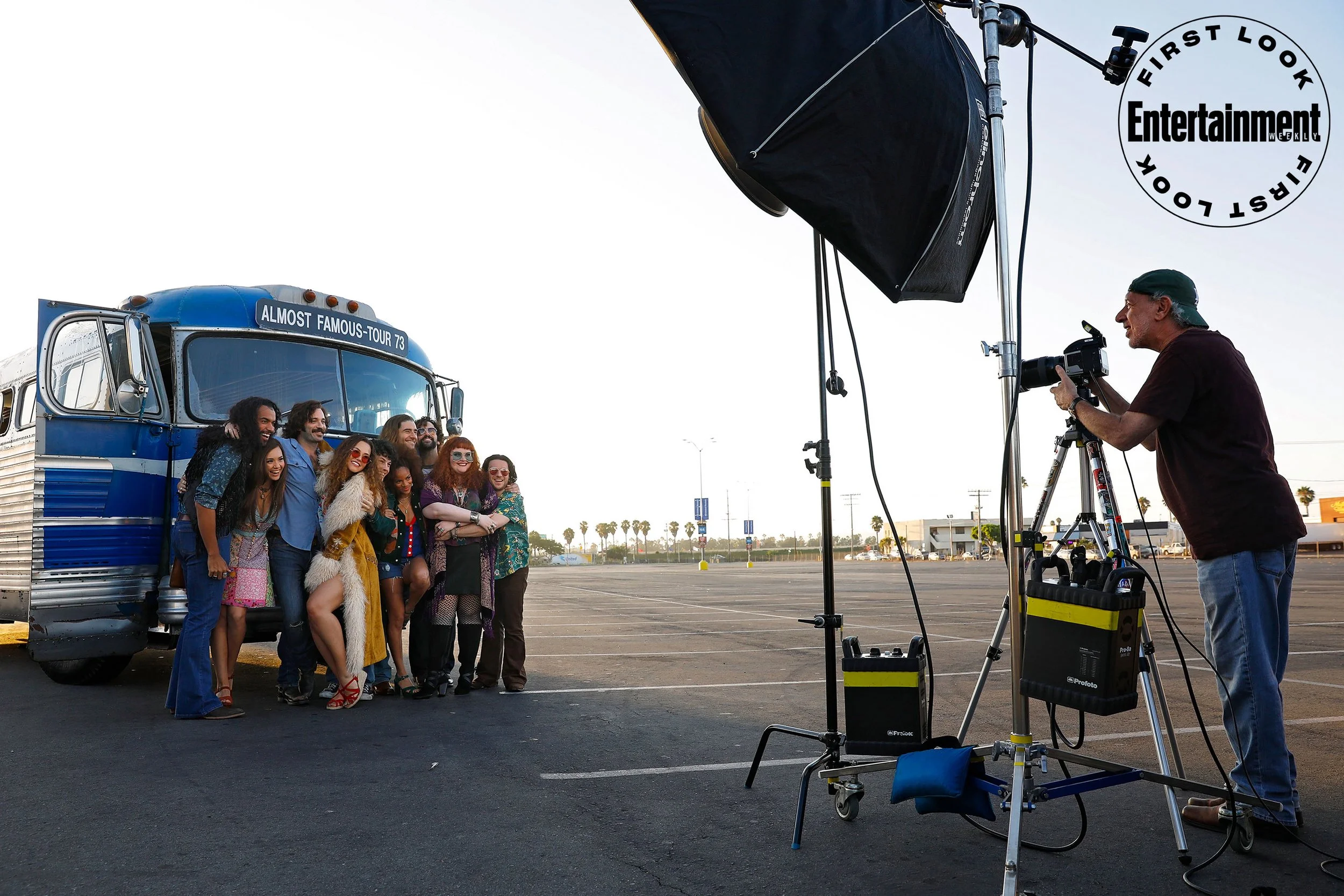 Cast of The Old Globe Theatre's production of Almost Famous in a publicity still for People Magazine, with Associate Choreography work by Michaeljon Slinger.