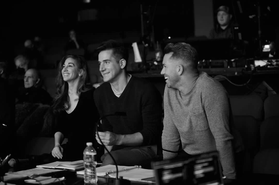 Lorin Lattaro, Matt Steffens and Michaeljon Slinger in rehearsal for Chess, a benefit concert for the Entertainment Community Fund.