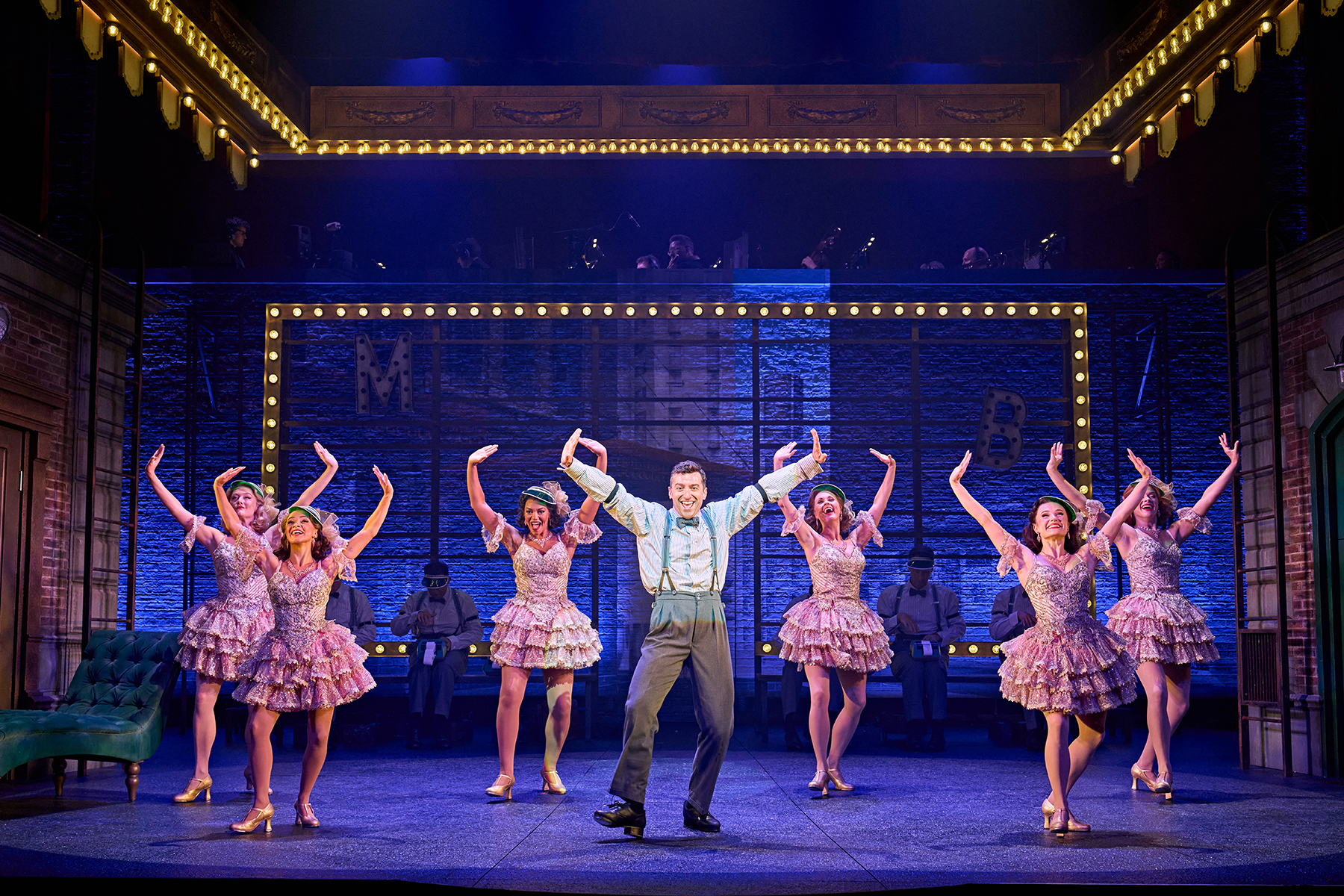 Actor Marc Antolin in a scene from The Producers (London, West End), with Associate Choreography work by Michaeljon Slinger. 