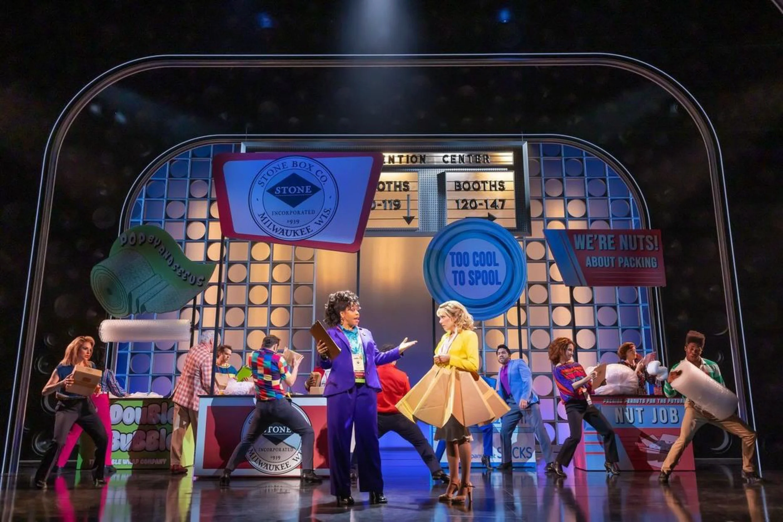 Tamika Lawrence as Roz and McKenzie Kurtz as Cassandra in a scene from Heart of Rock and Roll on Broadway