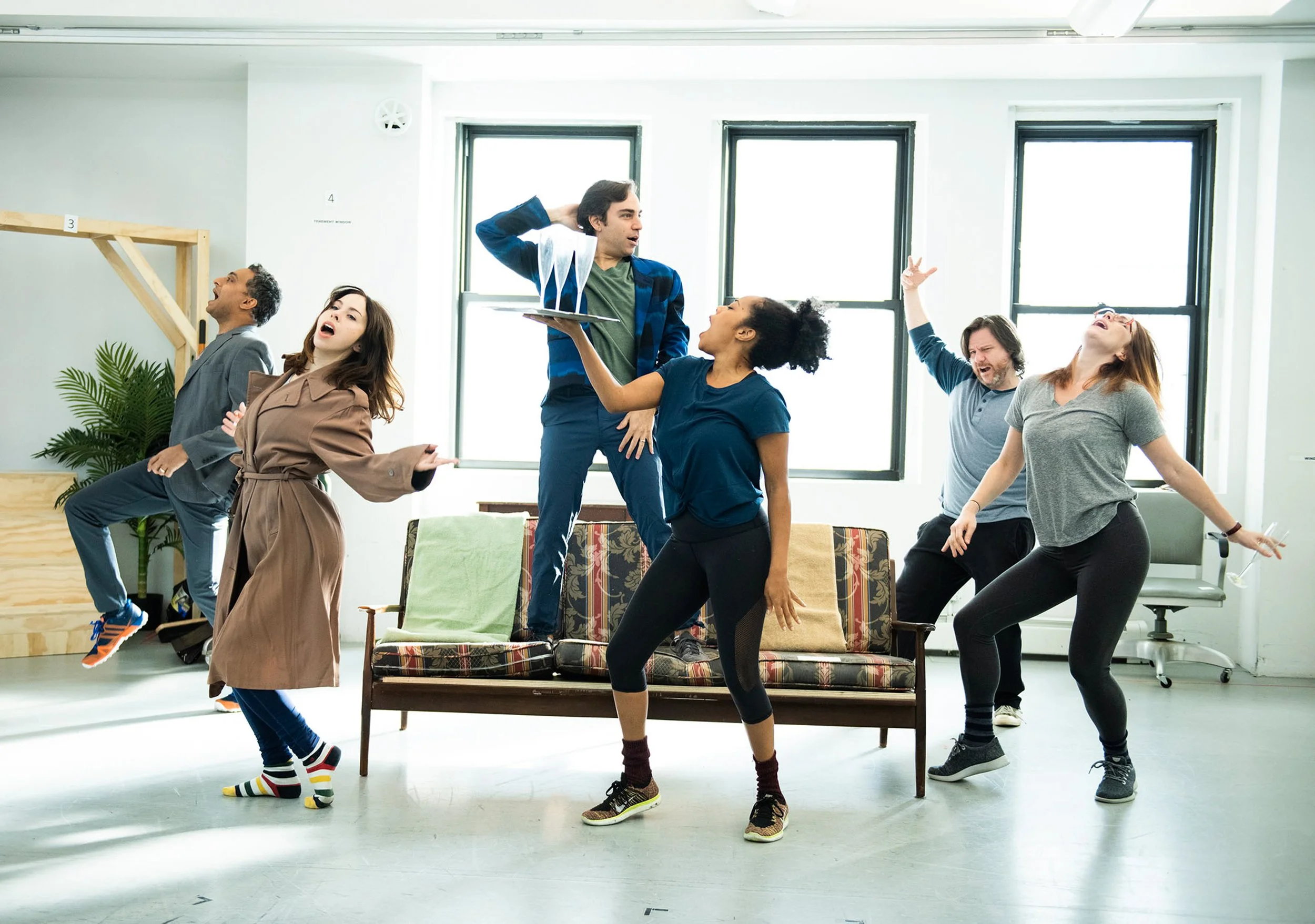 Rehearsals for Roundabout Theatre Company's production of Merrily We Roll Along.