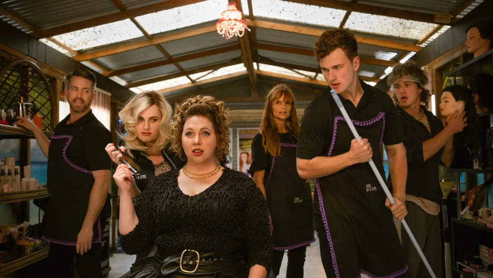 Michaeljon Slinger, Rebel Wilson and Natalie Abbott in a scene from The Deb