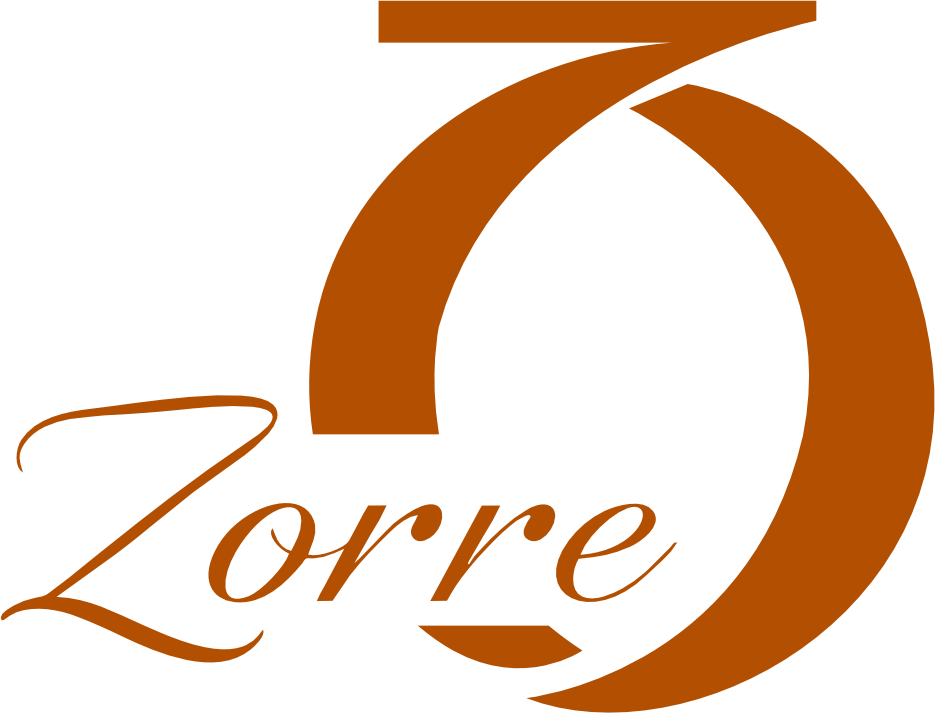 Logo with large orange letter 'Z' and the word 'Zorre' written in cursive below.