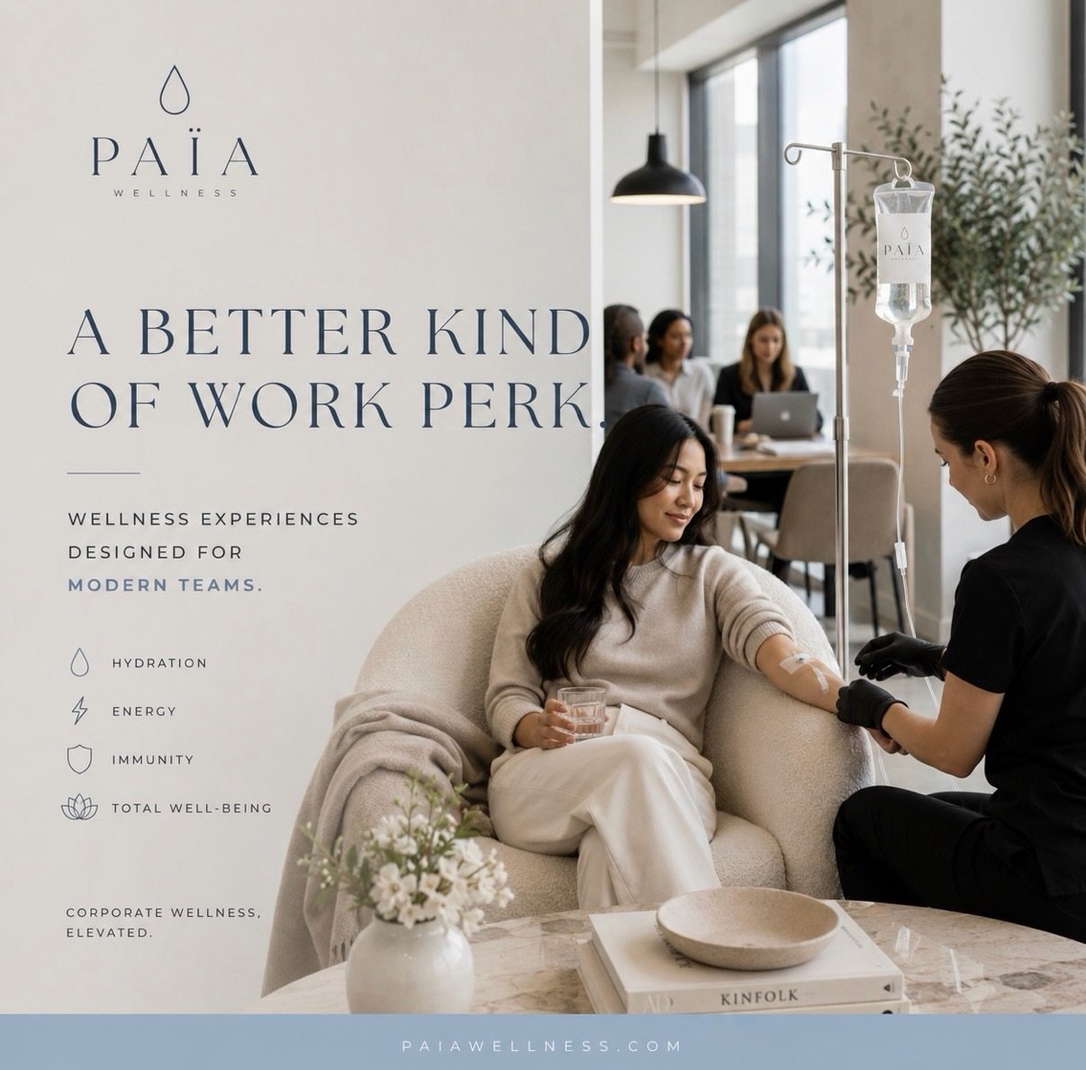 Your team&rsquo;s wellness plan called. It wants an upgrade. 💧 Hydration, energy, immunity &mdash; delivered right to the office. Corporate wellness, elevated. Ask us how to bring PA&Iuml;A to your workplace