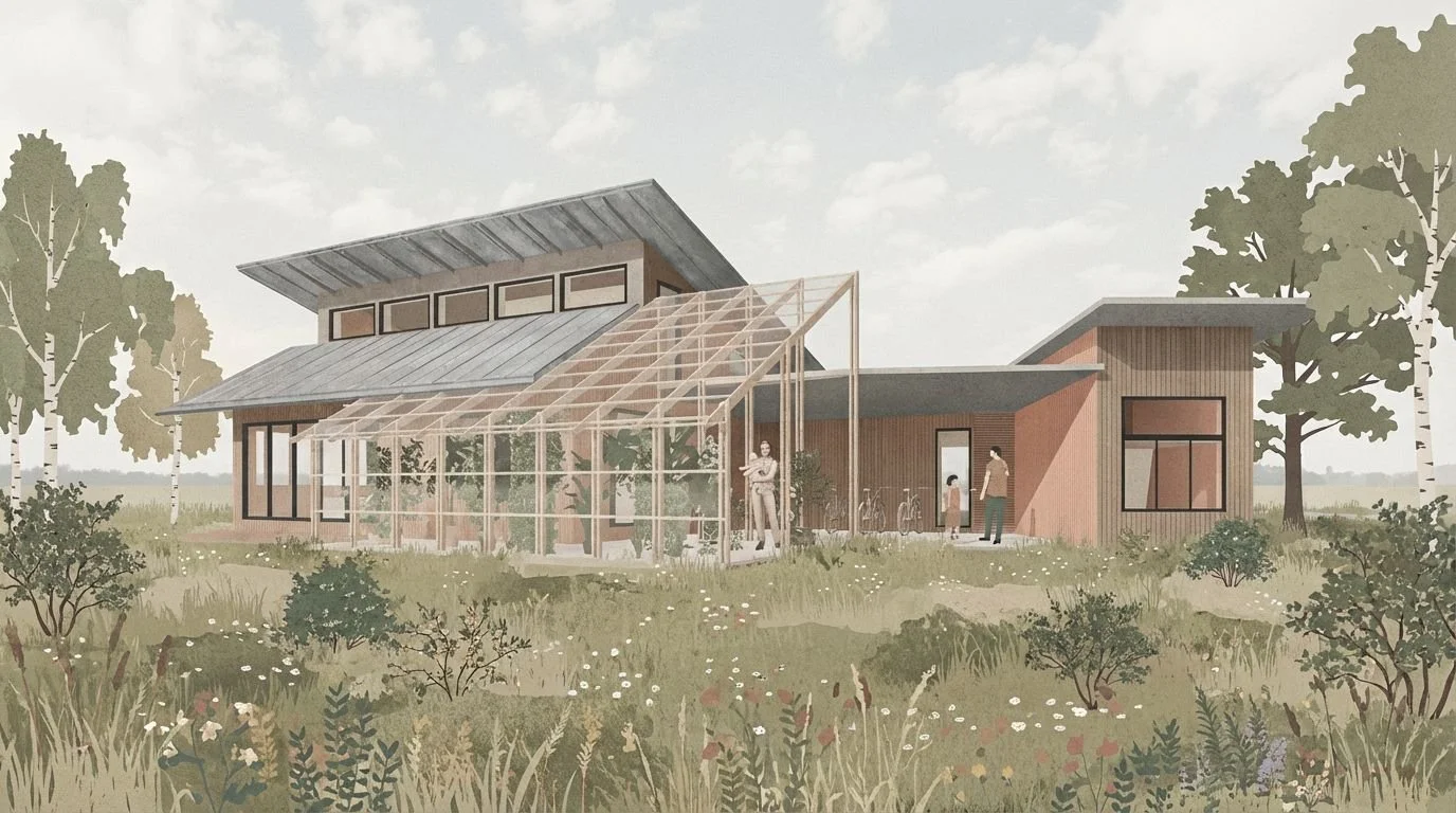 Åndbart familiehus i naturmaterialer