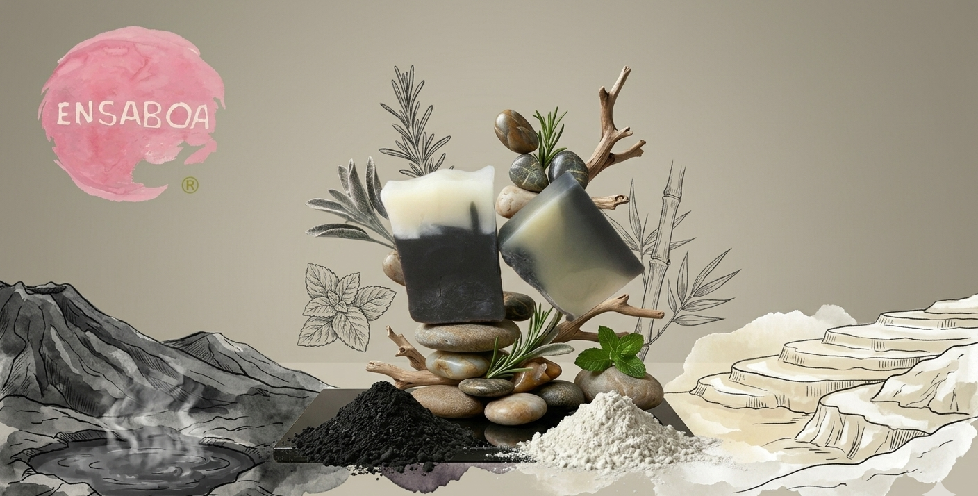 sabonete sabão artesanal com argilas preta e branca