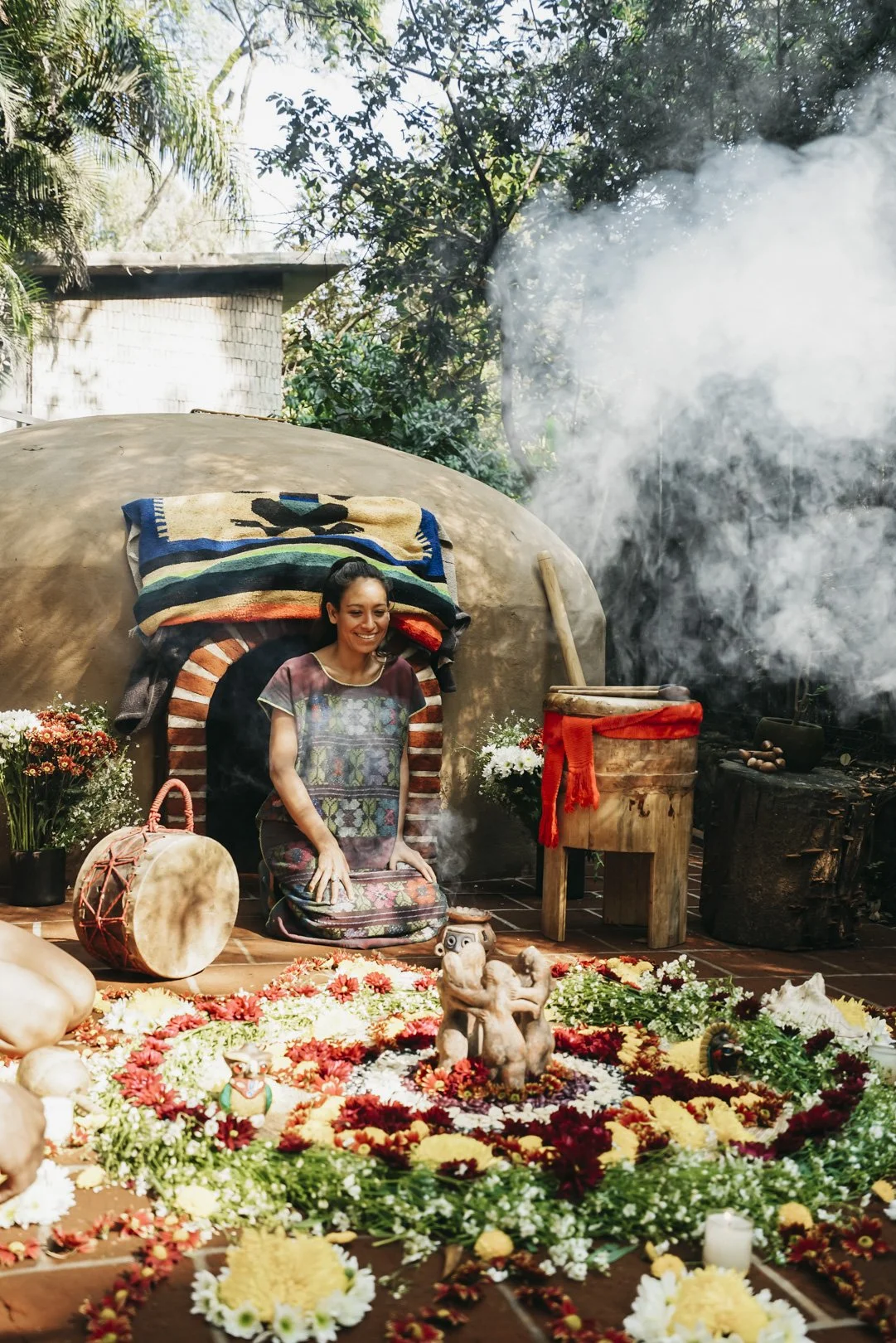 Brightly colored Special ceremony in Mexico photographed for client