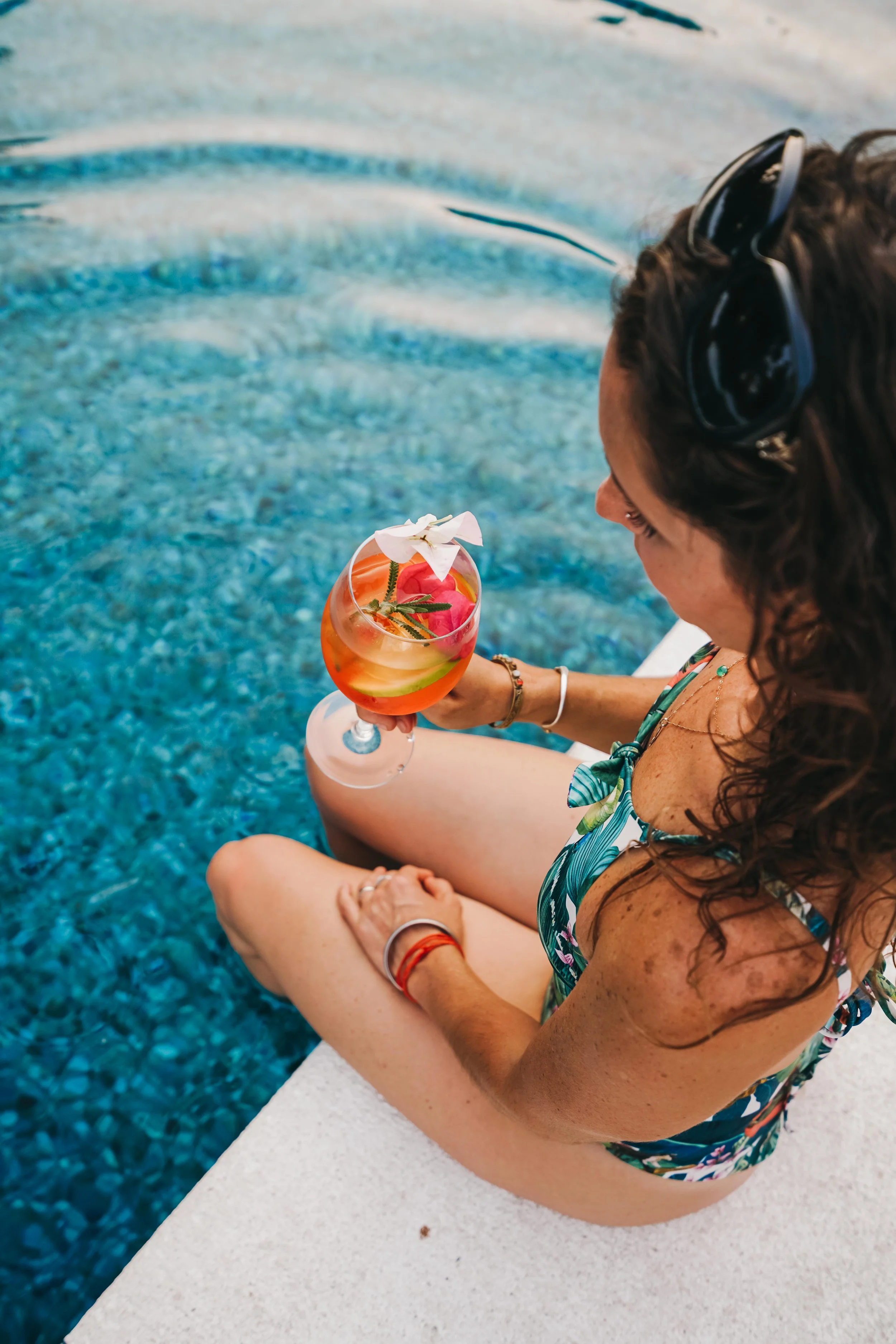 Pool Hospitality photography of fancy beverages and weekend vacation experience