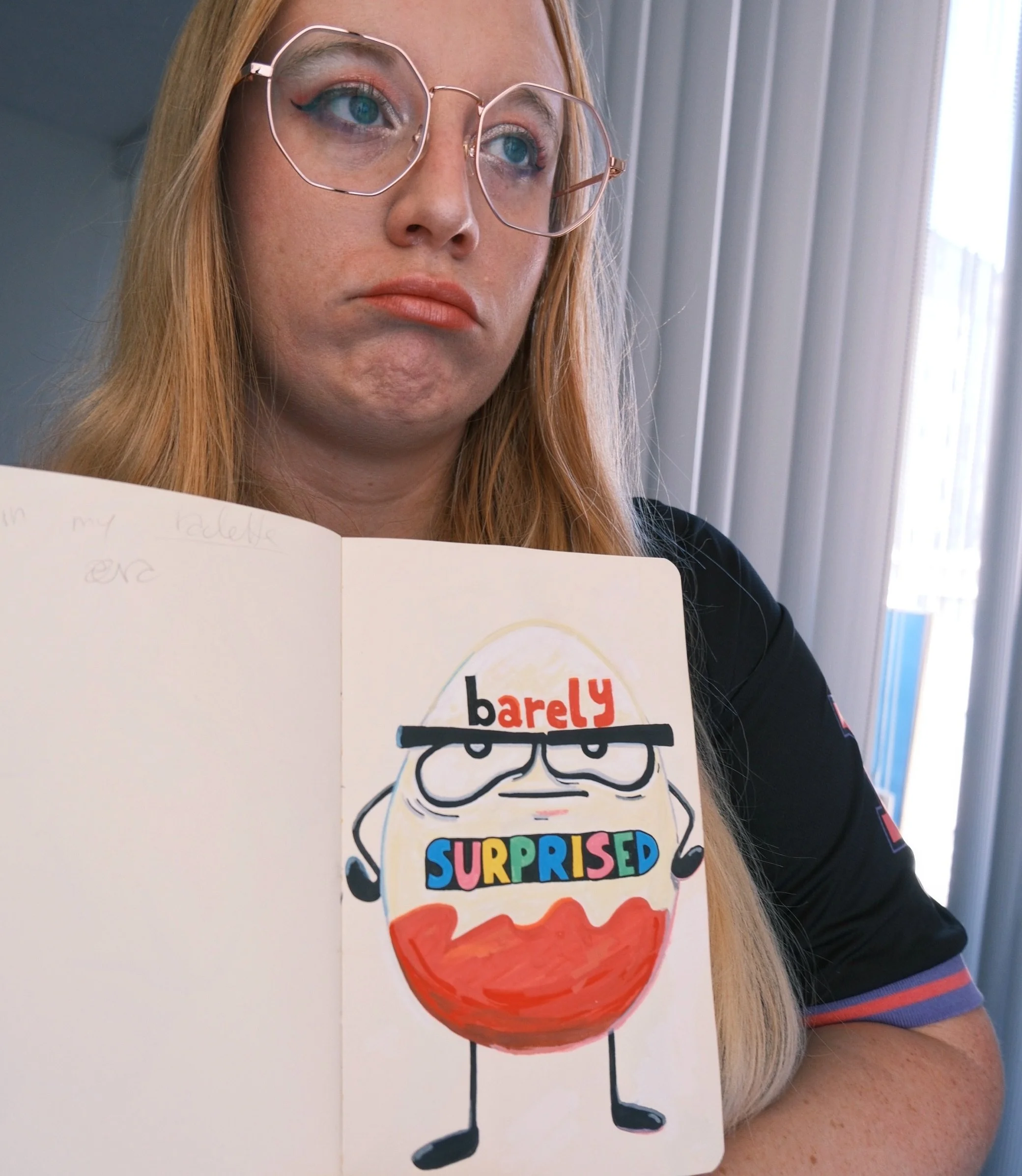 I&rsquo;m making my grand return to the traditional medium after a big digital phase! This sketchbook isn&rsquo;t going to fill itself, after all! So, what do you think of my jaded Kinder Surprise? It looks just like me when I open the surprises in t