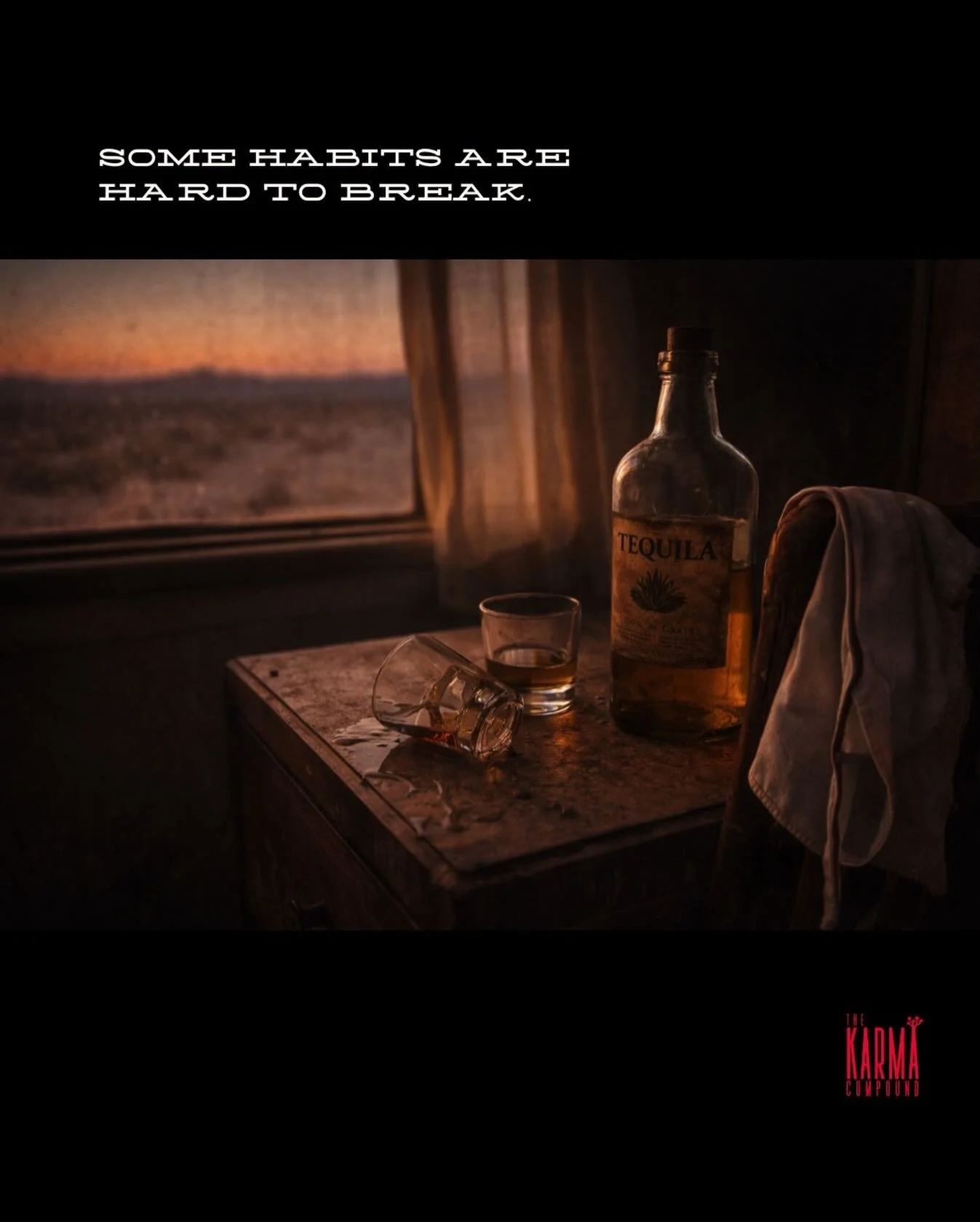 Our inaugural production will be announced in 3 days.
Until then, another clue. 🔥🔥

Some habits follow you across miles.
Across years.
Across the same two people.

Any guesses yet?
#karmacompound #hidesertarts #immersivetheatre