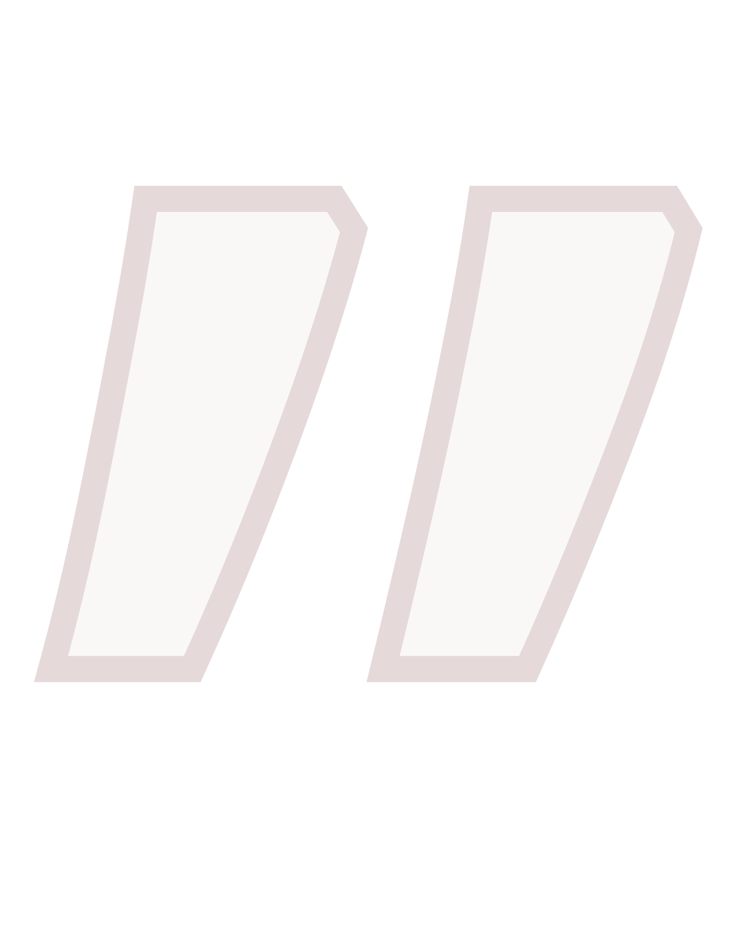 Graphic image with beige quotation marks outlined in dark red against a black background.