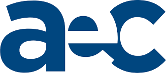 The AEC logo in navy blue with lowercase letters.