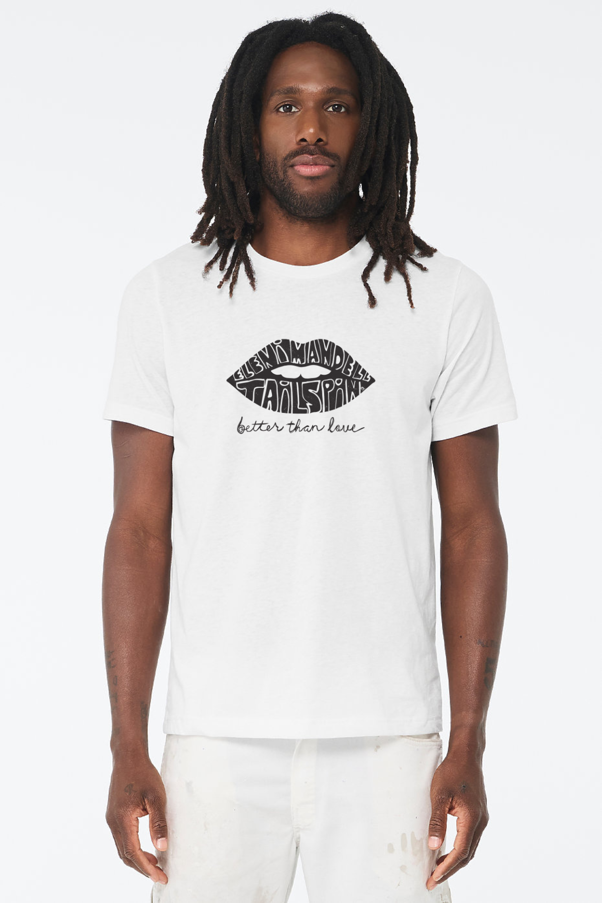Eleni Mandell Better than Love Lips T-Shirt - Solid White Blend