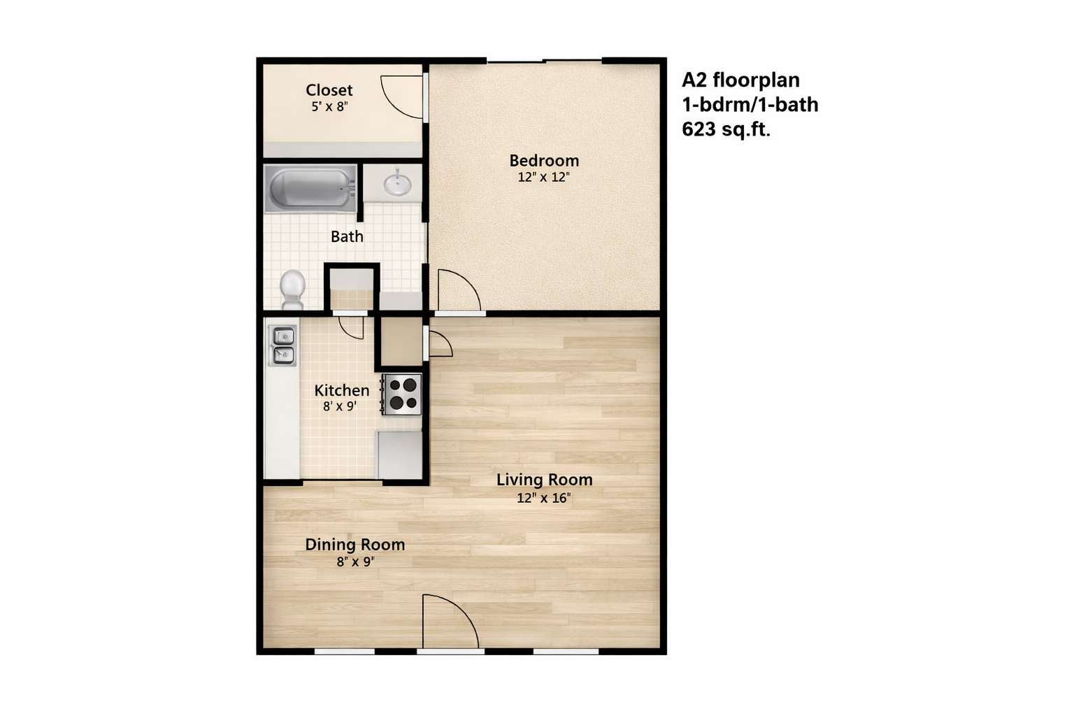 A2- 623 Sq Ft