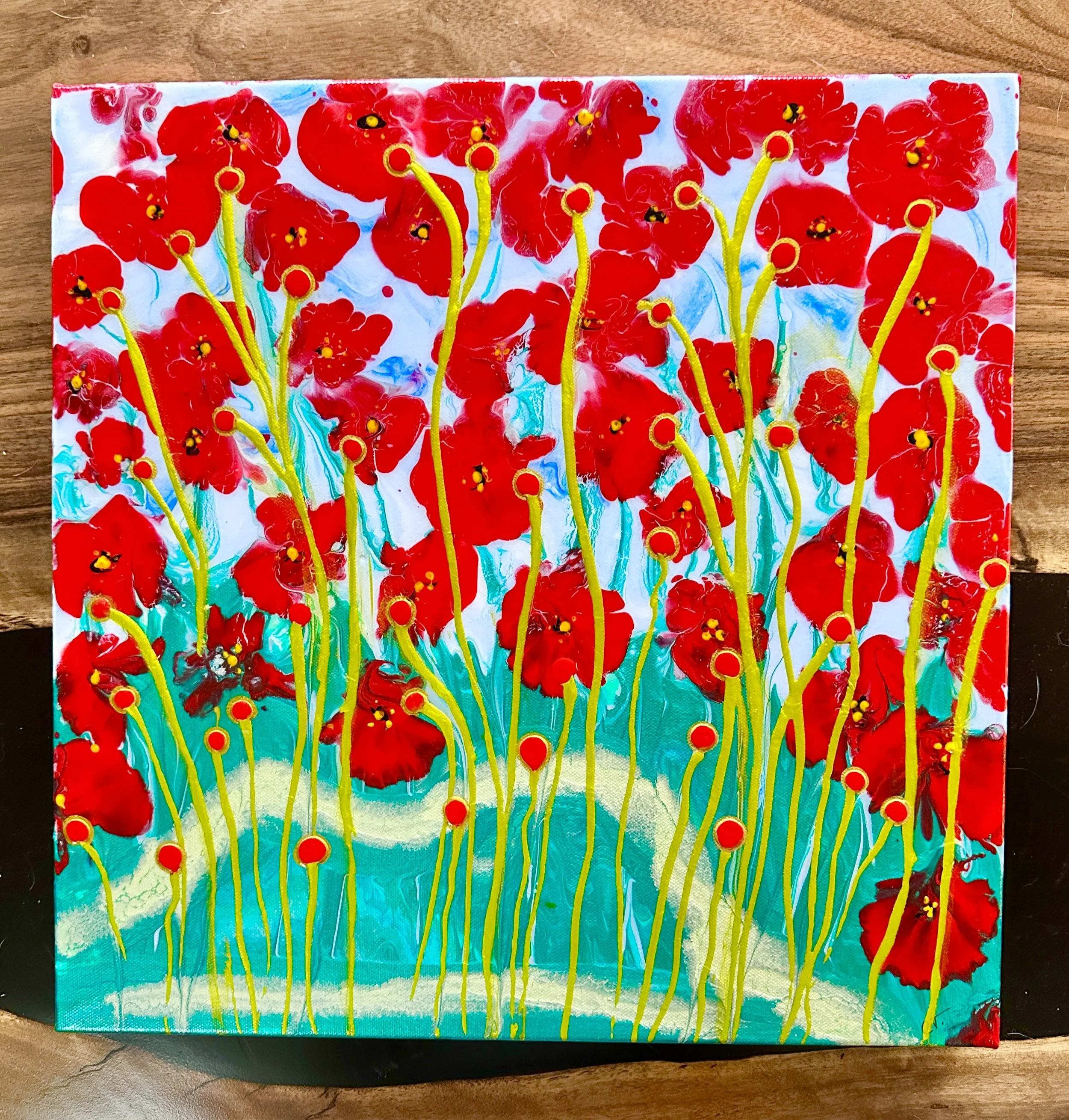 Vibrant Floral Acrylic Canvas Art