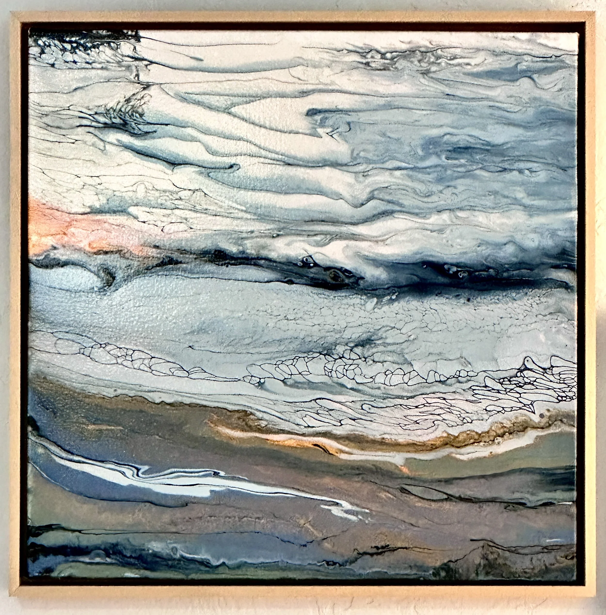 Serenity in Abstract: Framed Acrylic Canvas Art