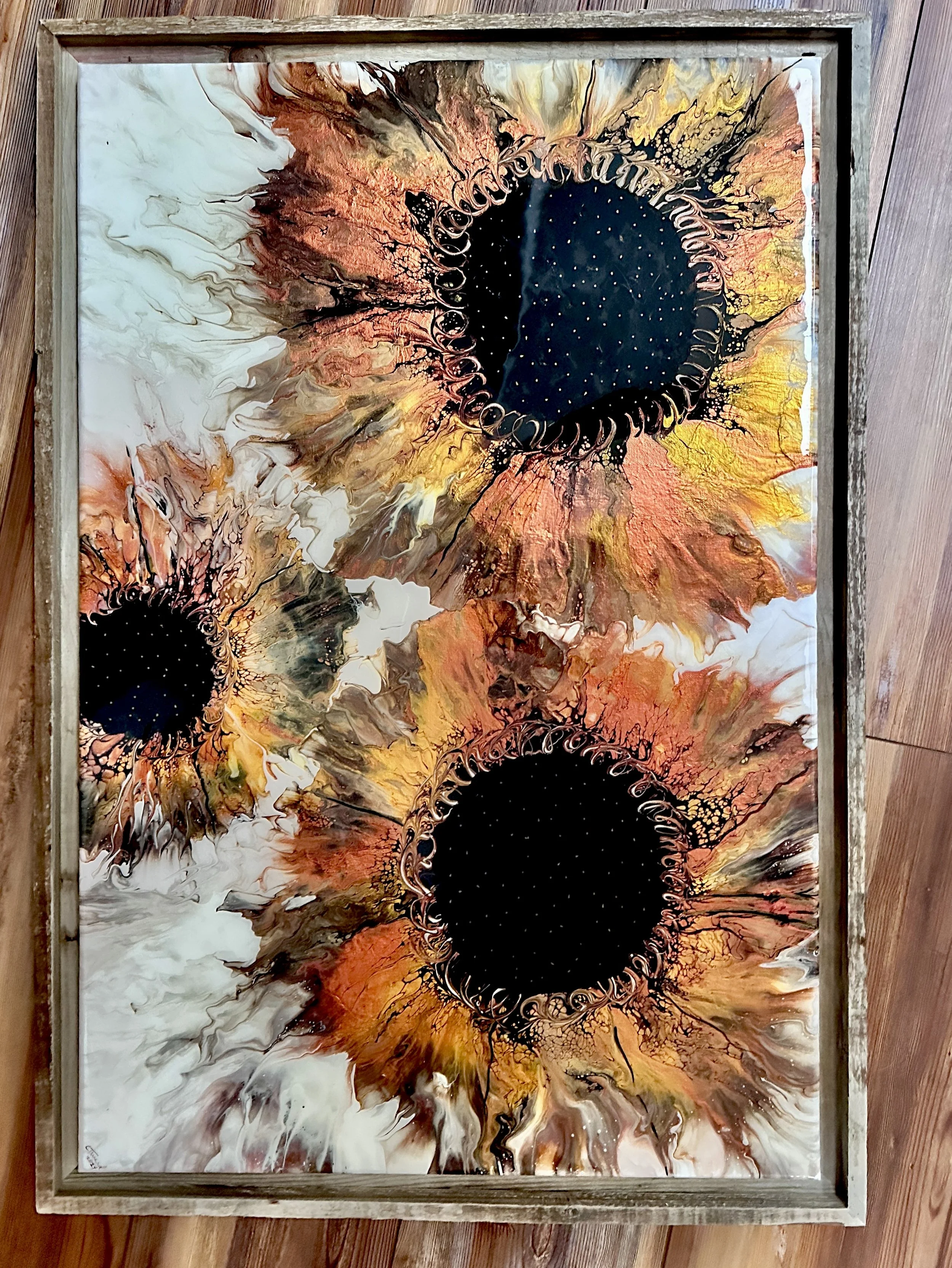 Rustic Floral Firestorm Framed Art