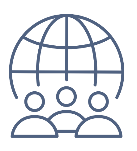 Geometric drawing of an outline square with sections divided by vertical, horizontal, and half circle lines.