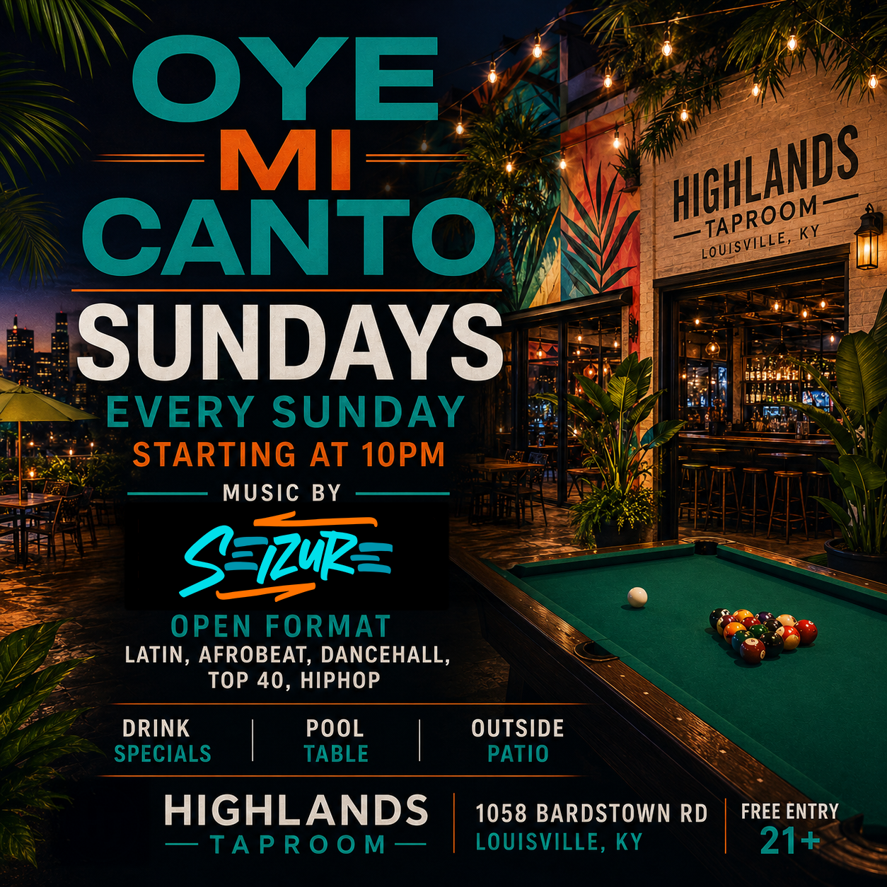Oye Mi Canto Sundays at Highlands Tap Room