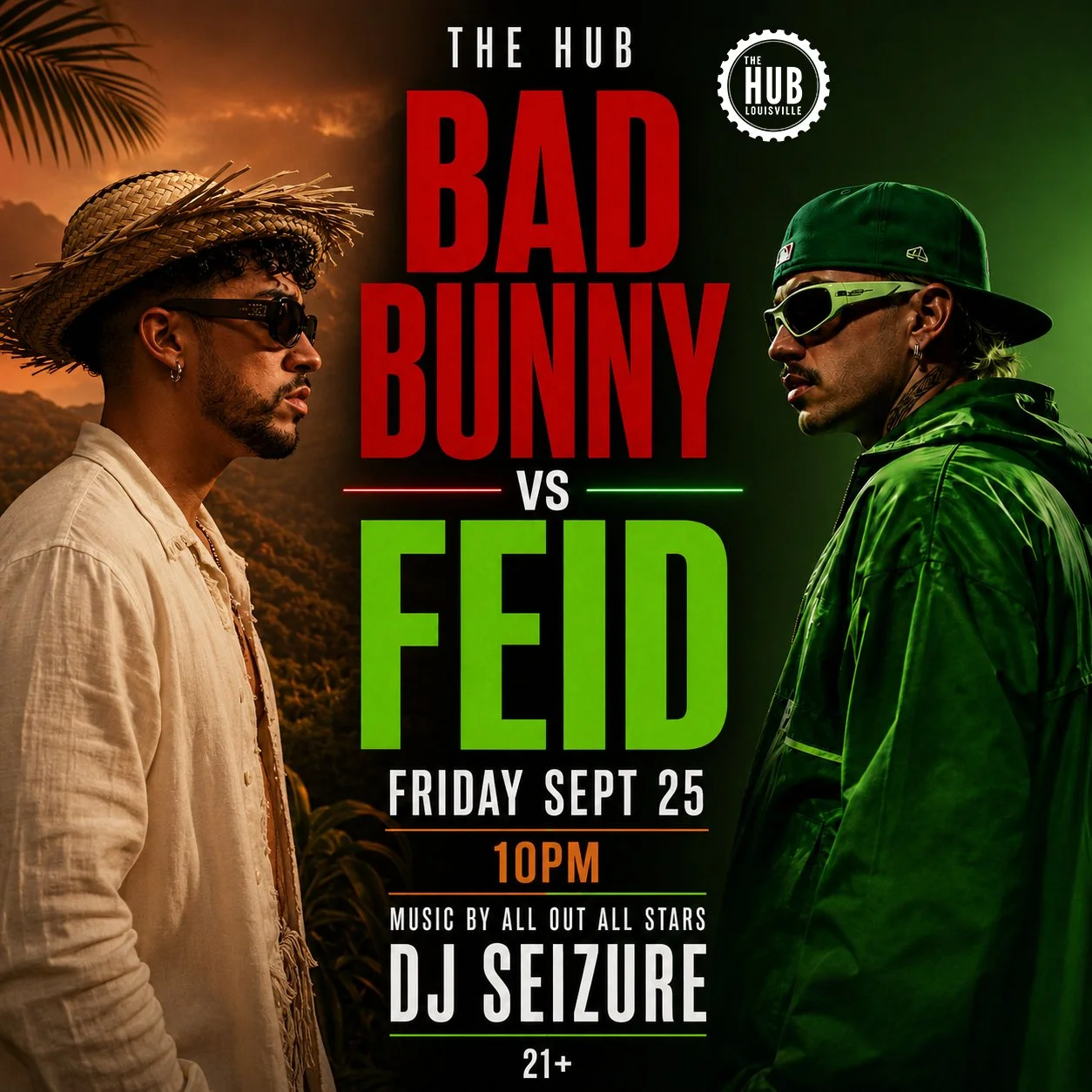 bad bunny vs feid - latin fridays at the ub